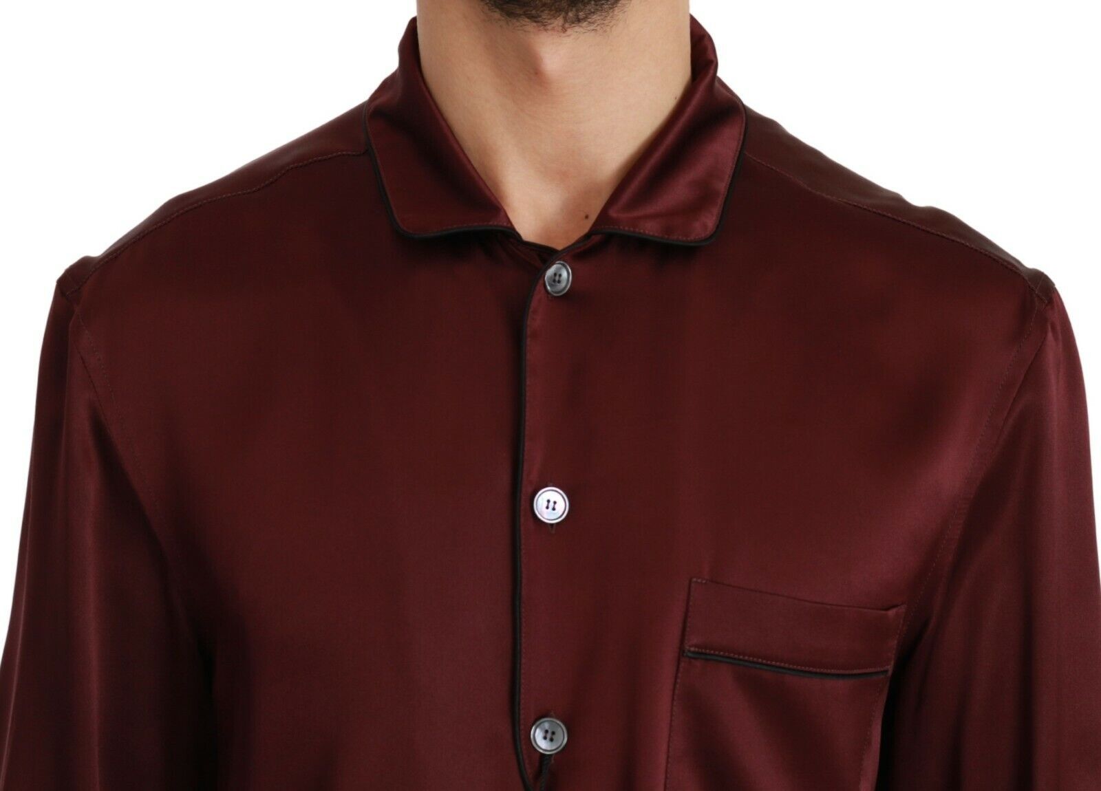 Риза, вдъхновена от копринена пижама Dolce &amp; Gabbana Bordeaux