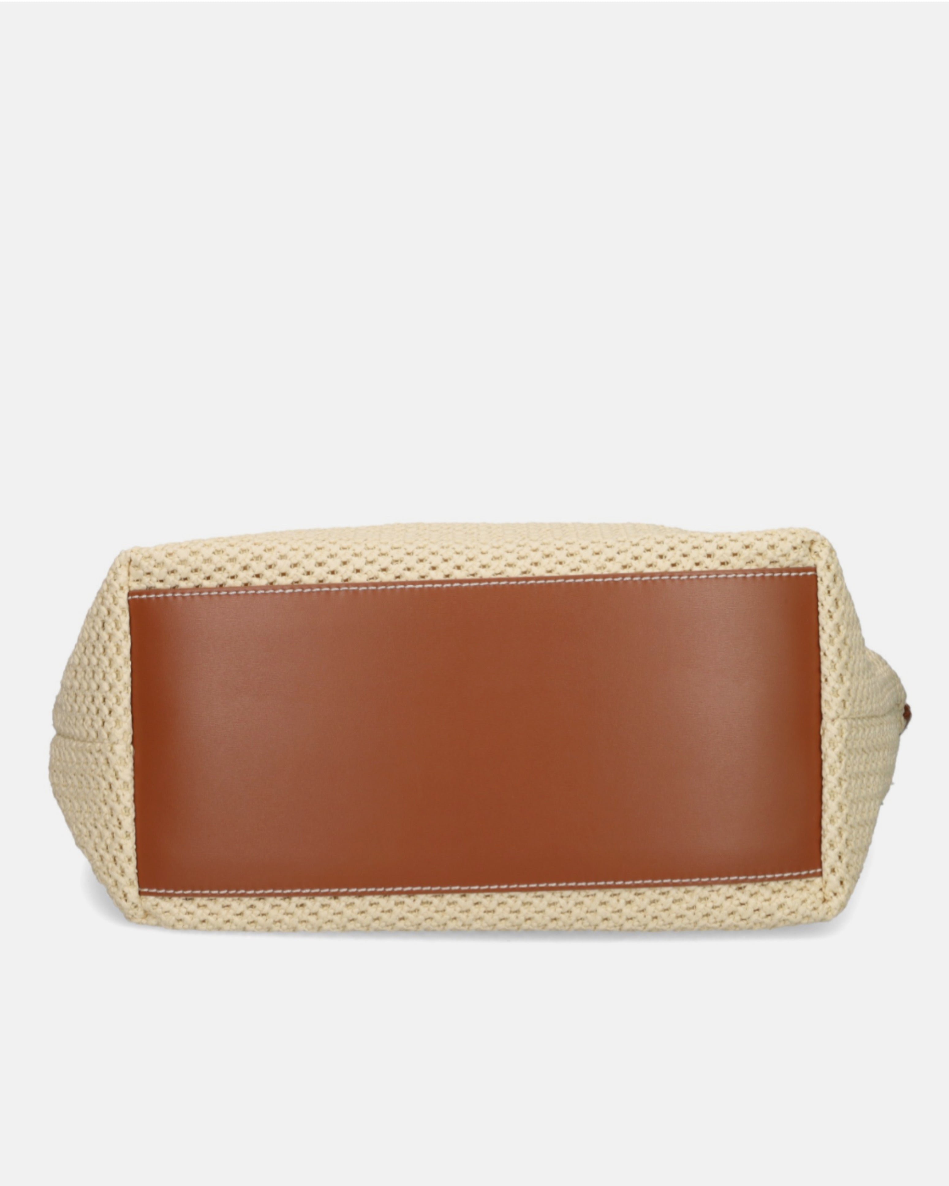 Дамска лятна плетена чанта Women’s woven fabric handbag Armani Exchange
XW000410 AF12591 M1047 Beige/Brown Bottom view