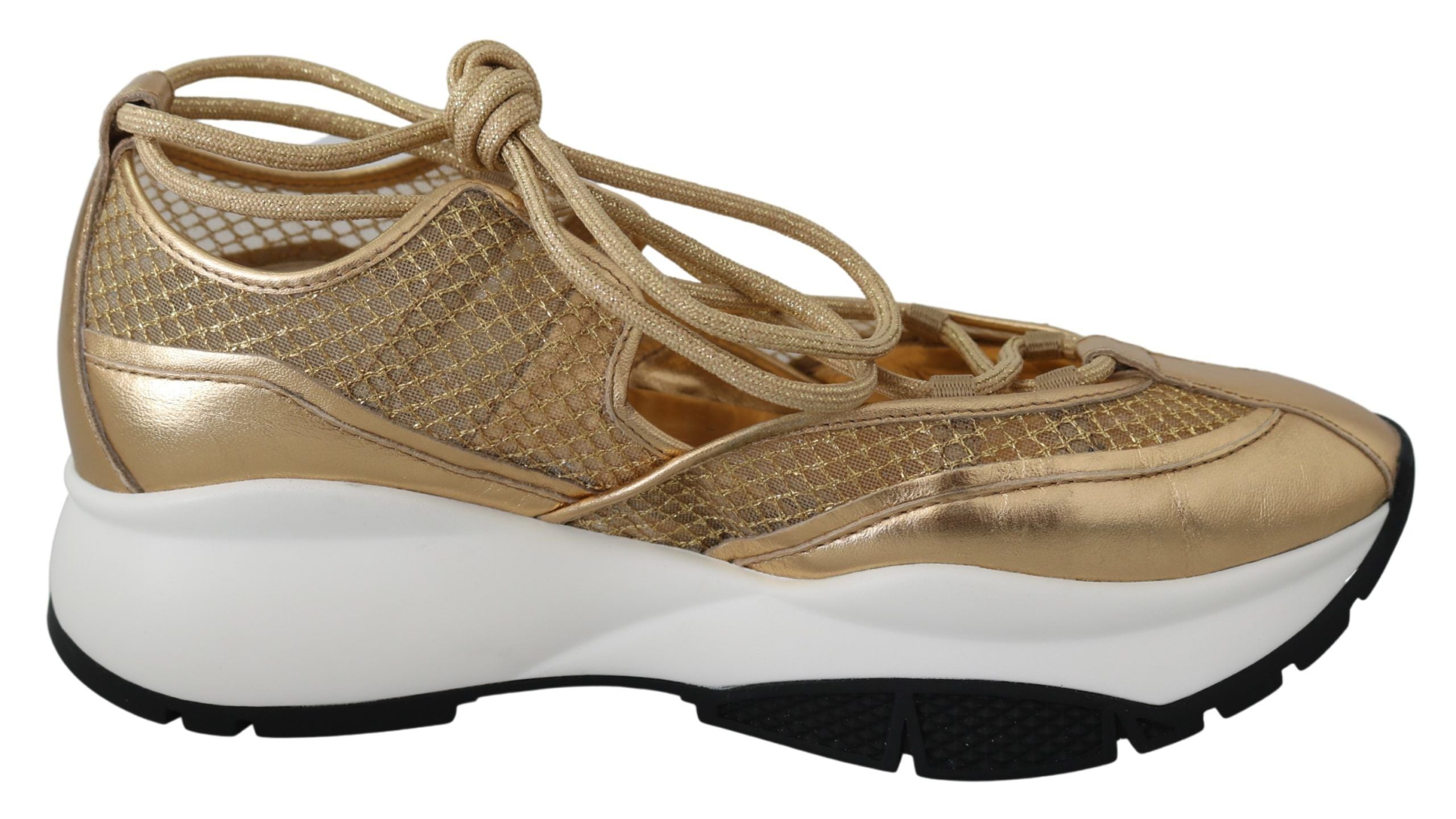 Мрежести кожени маратонки Jimmy Choo Golden Glamour