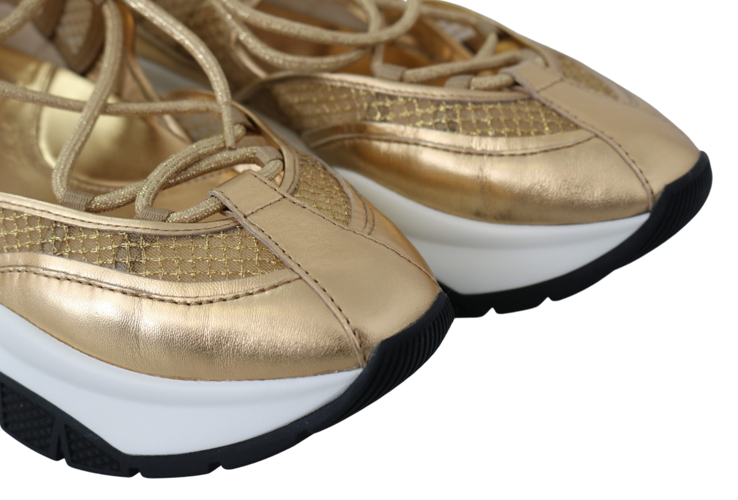 Мрежести кожени маратонки Jimmy Choo Golden Glamour