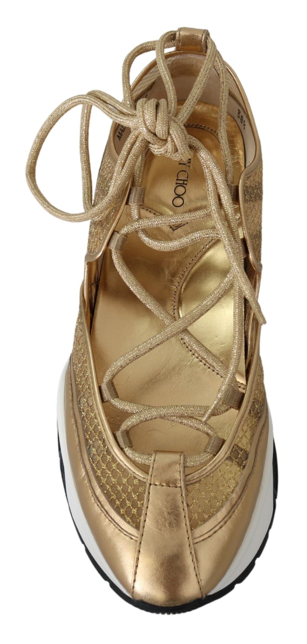 Мрежести кожени маратонки Jimmy Choo Golden Glamour