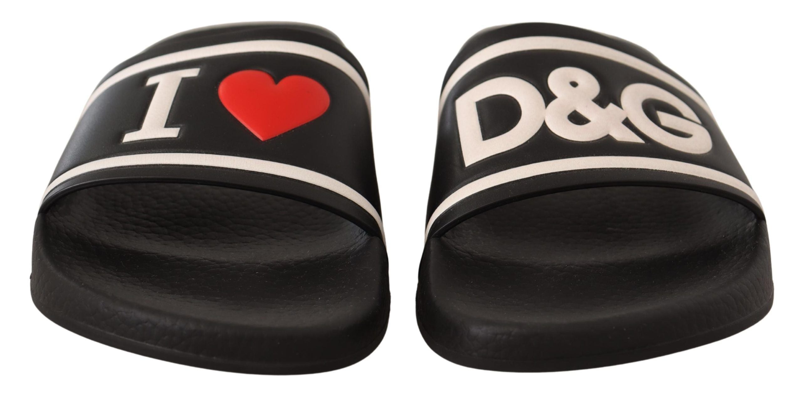 Dolce &amp; Gabbana Елегантни черни кожени плъзгащи се сандали за нея