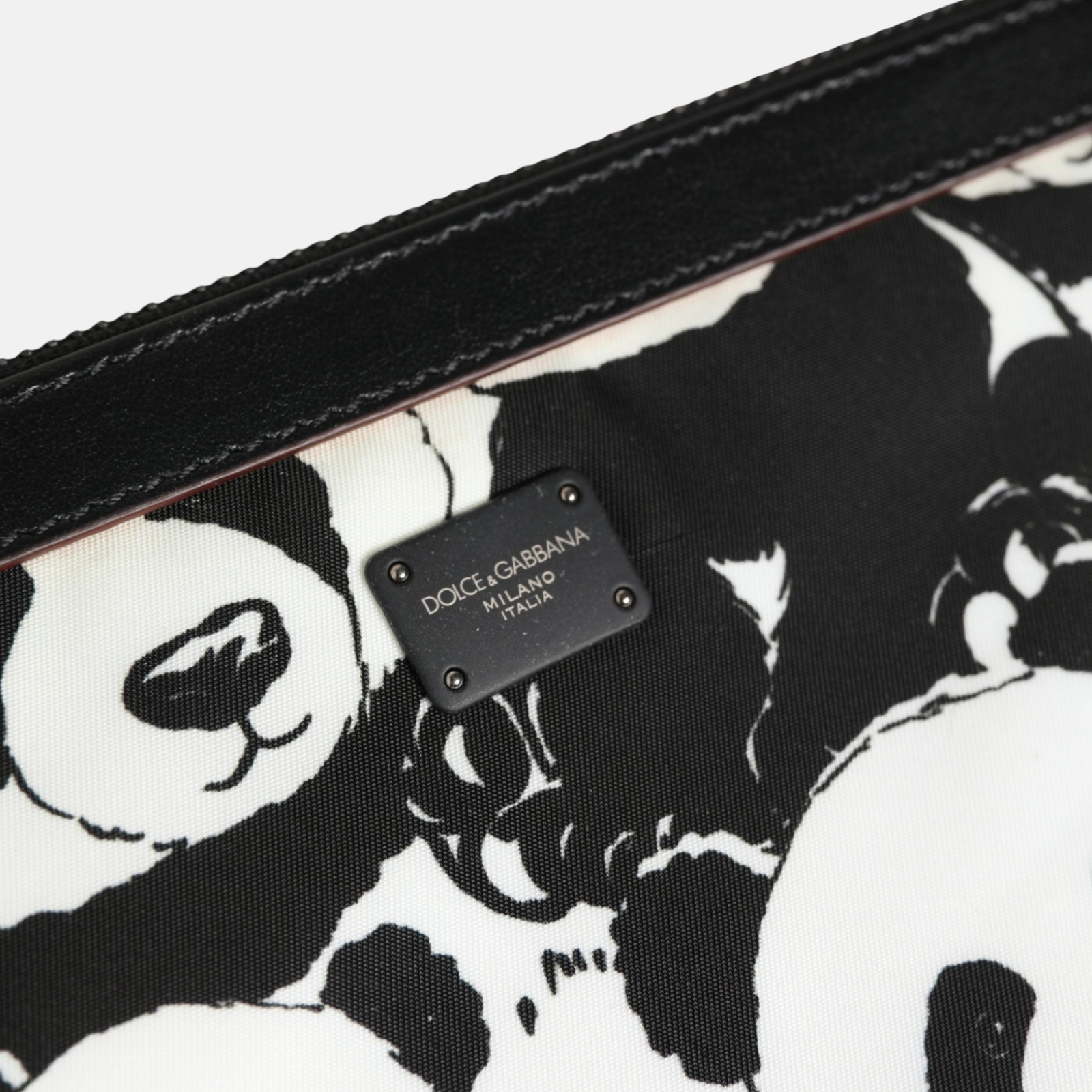 Dolce & Gabbana Panda Print Men Clutch Bag Close-Up
