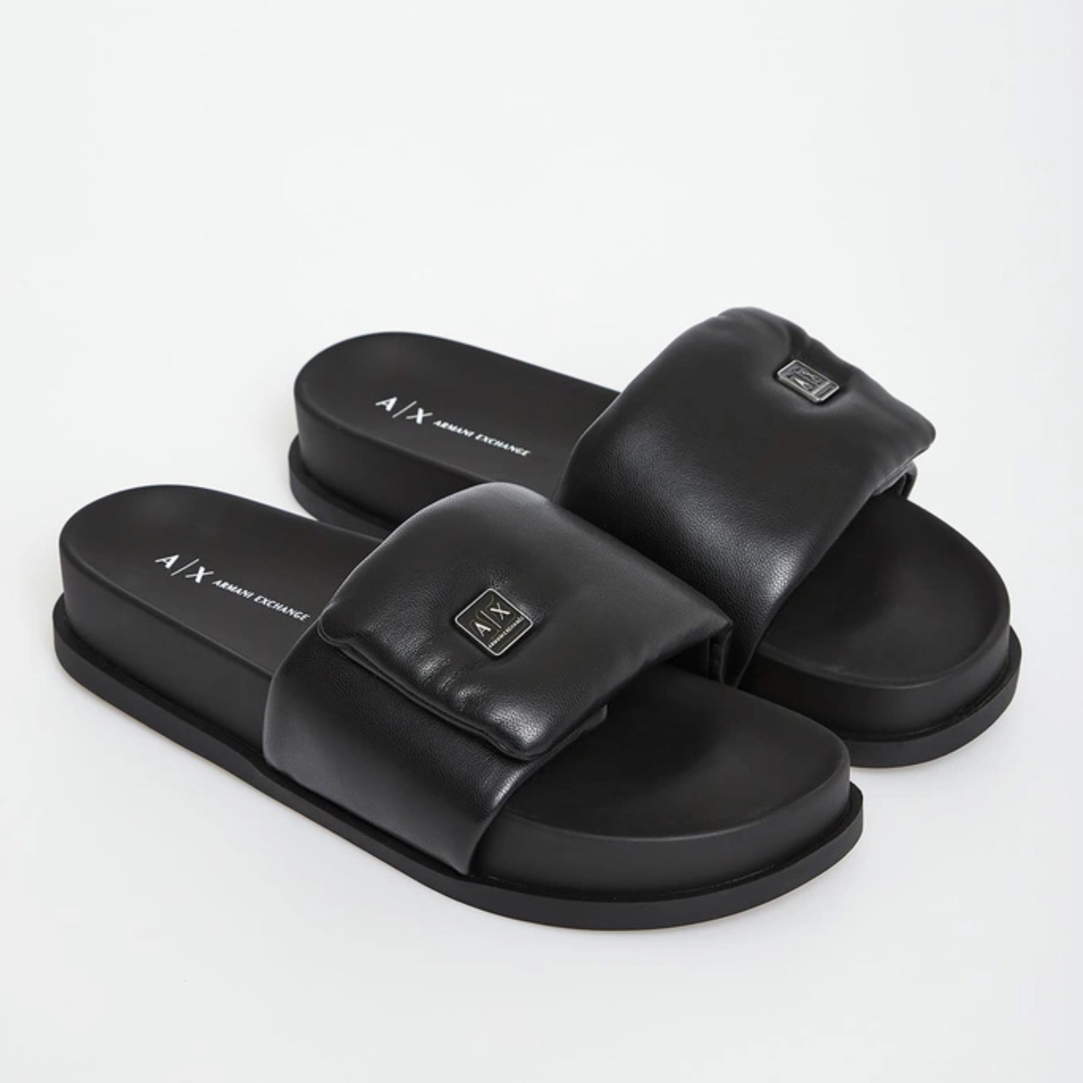Дамски елегантни чехли Women’s slippers Armani Exchange XDP061 XV926 00002 Black Front Angled view