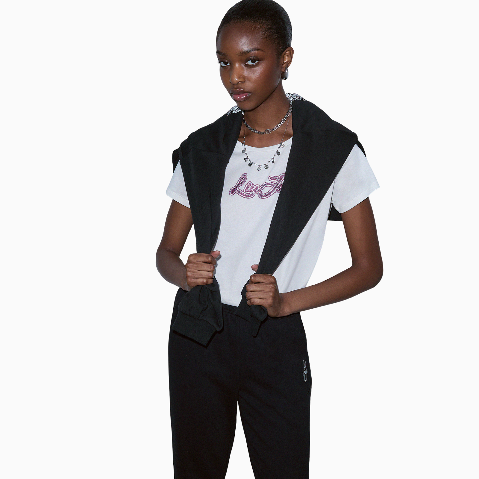 Дамска бяла тениска Liu Jo Women T-shirt TF6283 JS923 Q9808 Front View