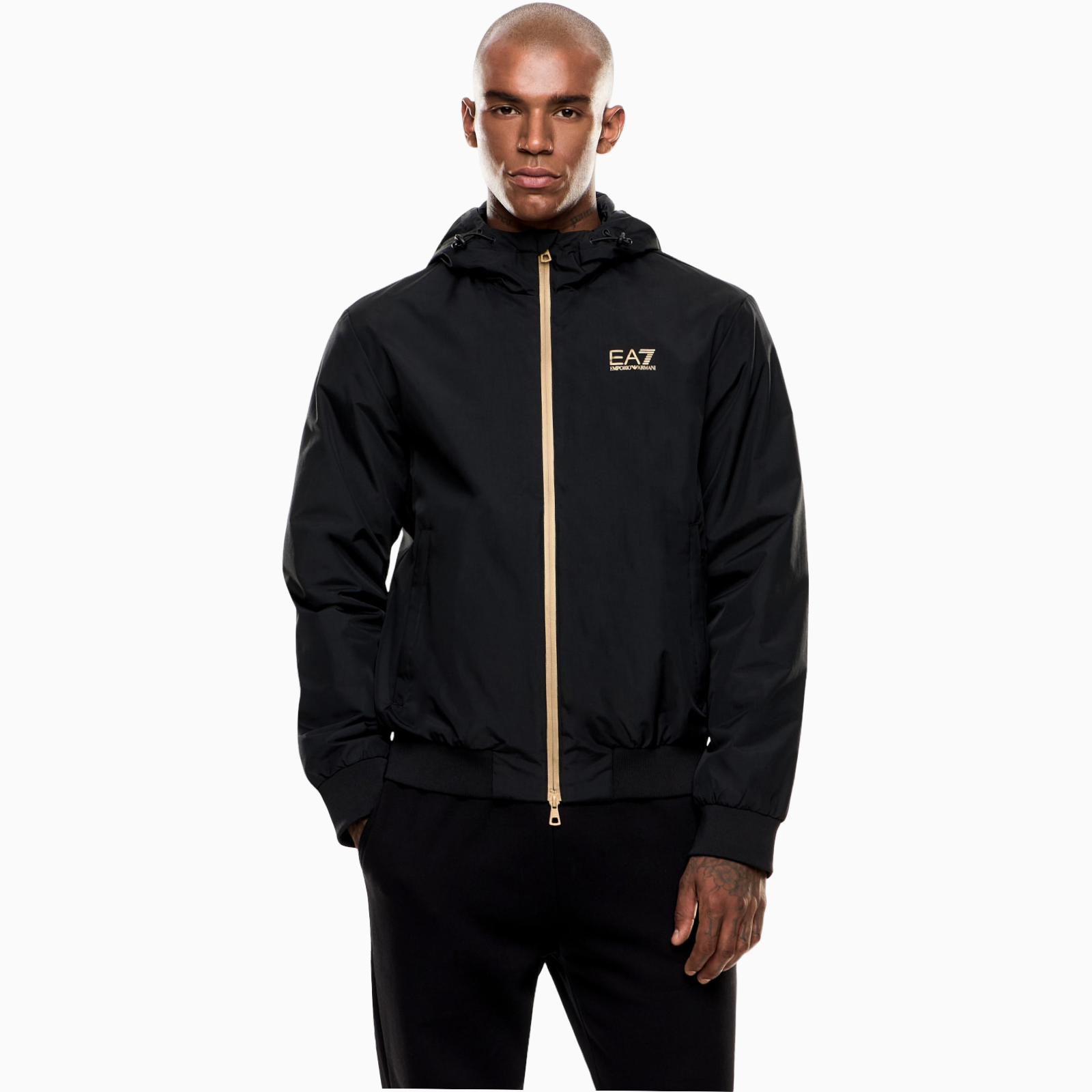 Мъжко черно пролетно есенно яке EA7 Emporio Armani Men Jacket 8NPB21 PNFZZ 0208 Front View