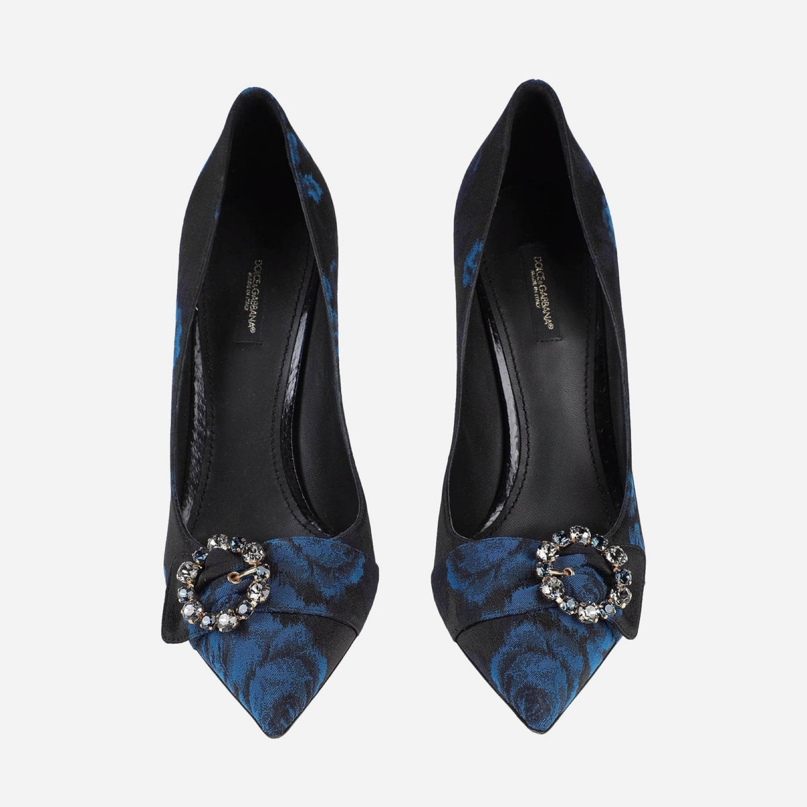 Dolce & Gabbana Floral Print With Crystal Embellishment Pumps Top View