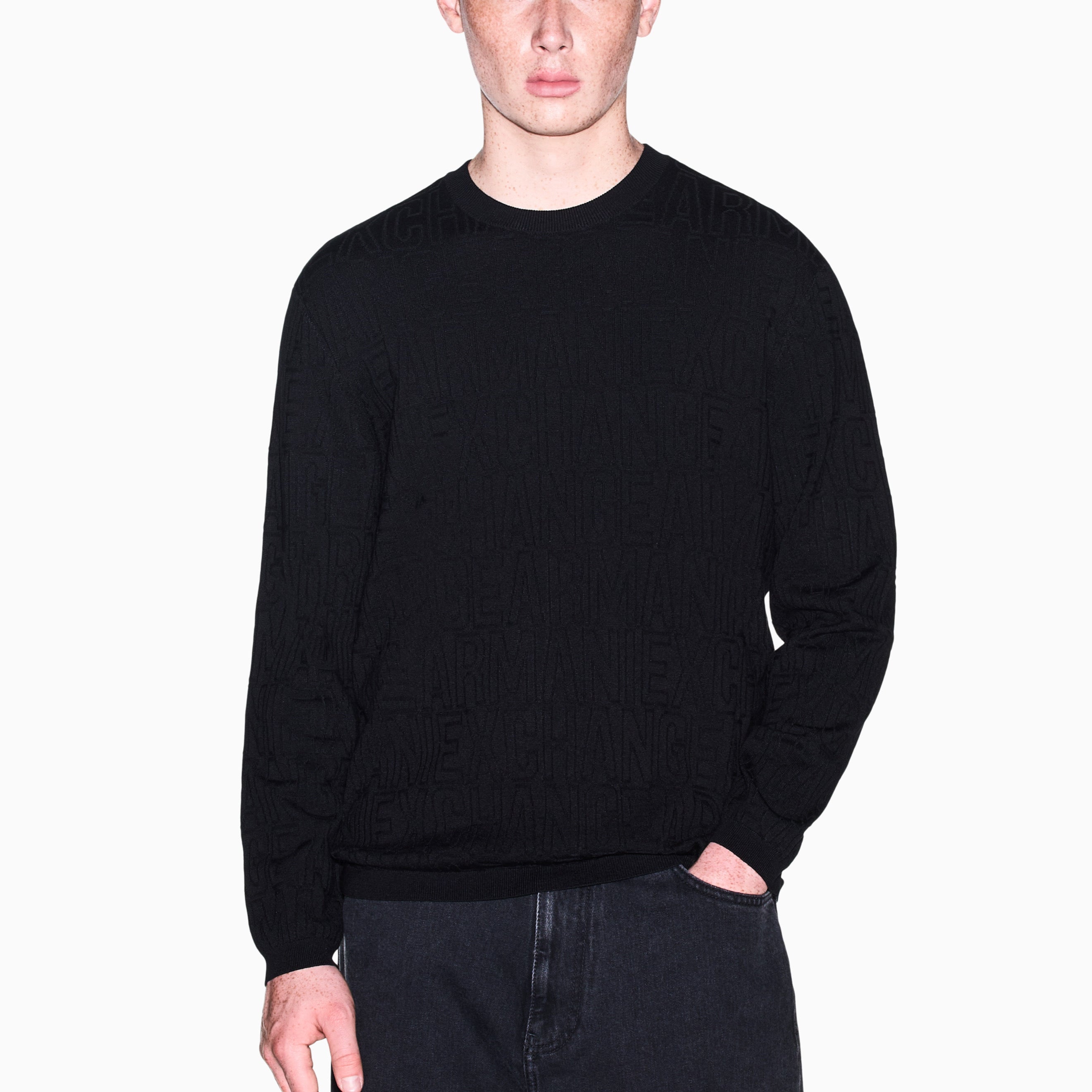Мъжки пуловер Armani Exchange men’s knitwear XM002986 AF10454 UC001 front view 