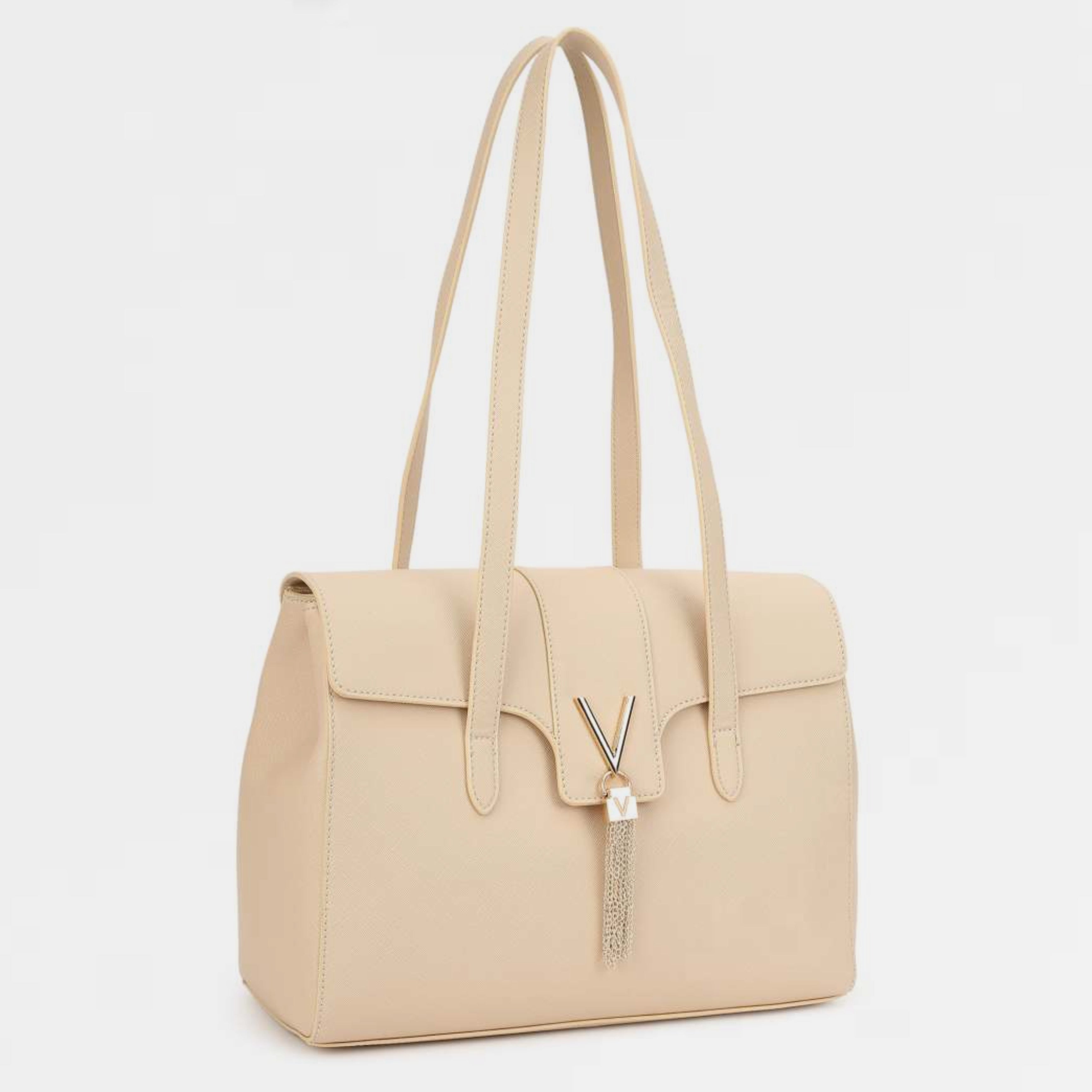 Дамска голяма чанта в бежово Women’s shoulder bag Valentino Divina SA VBS1IJ12 Beige