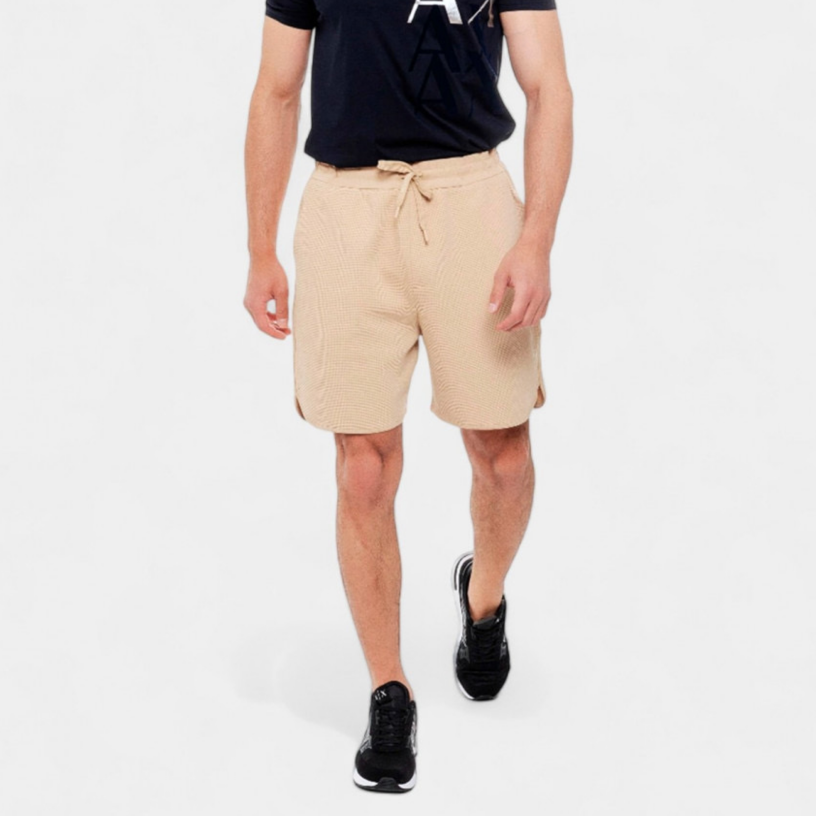 Мъжки бежови памучни къси панталони Armani Exchange 3DZSHA ZJXQZ 1793 Front
