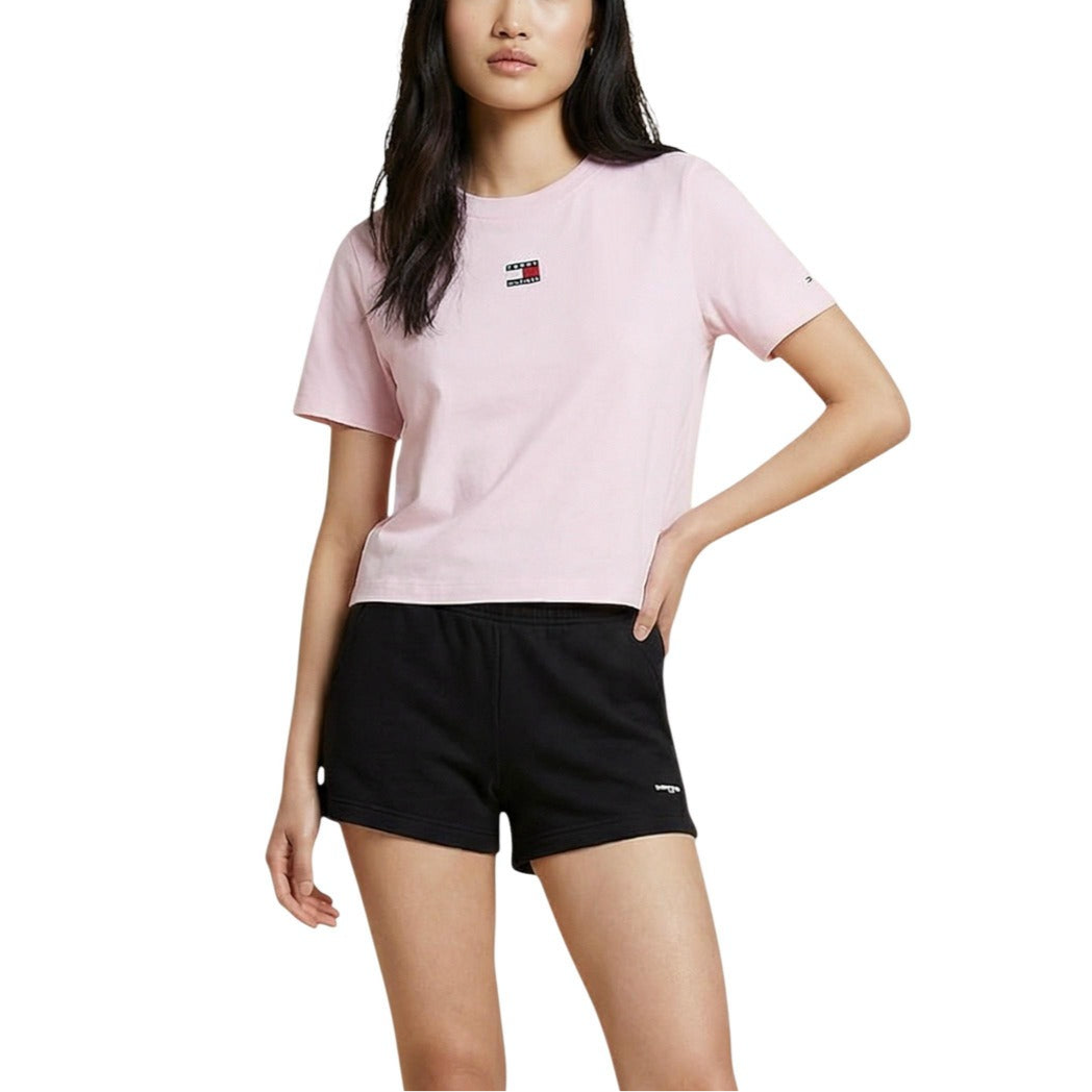 Дамска розова тениска Tommy Hilfiger Jeans Women T-shirt DW0DW22202 Front View