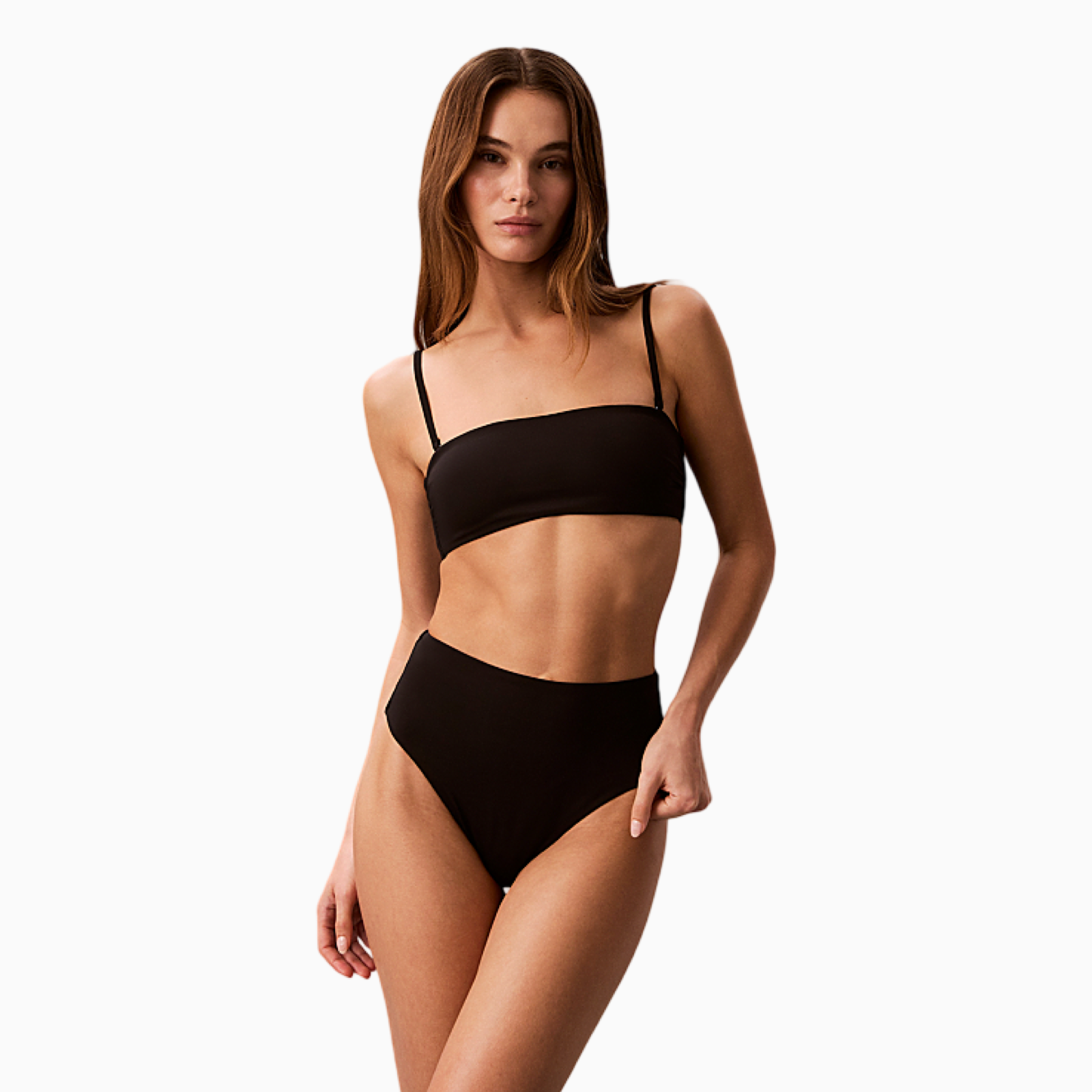 Дамски бански долно Calvin Klein Jeans Swimwear High Waist Bikini Bottoms LV00Q62706 UB1 Front View