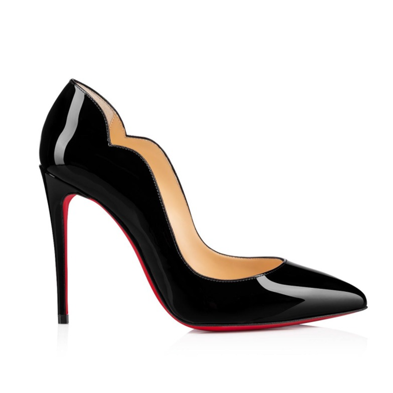 Christian Louboutin Black Patent Leather Hot Chick Pumps 100
