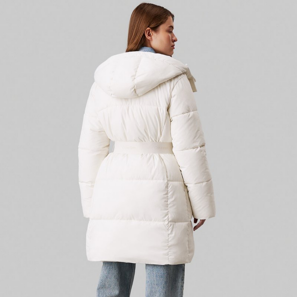 Дамско бяло яке Calvin Klein Jeans Women Jacket J20J224122 YBI Back View
