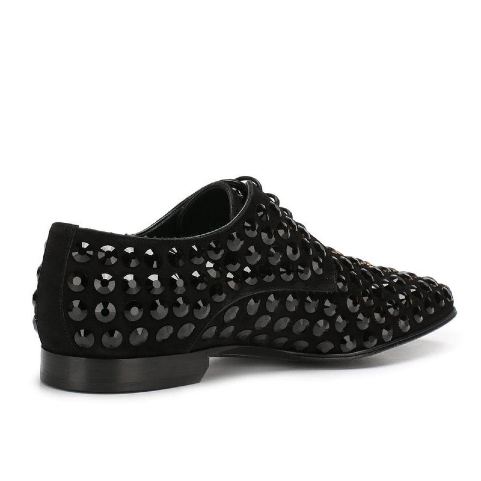 Dolce & Gabbana Positano Embellished Rhinestone Men Derby Shoes A10429 AK526 MV7360 Heel View