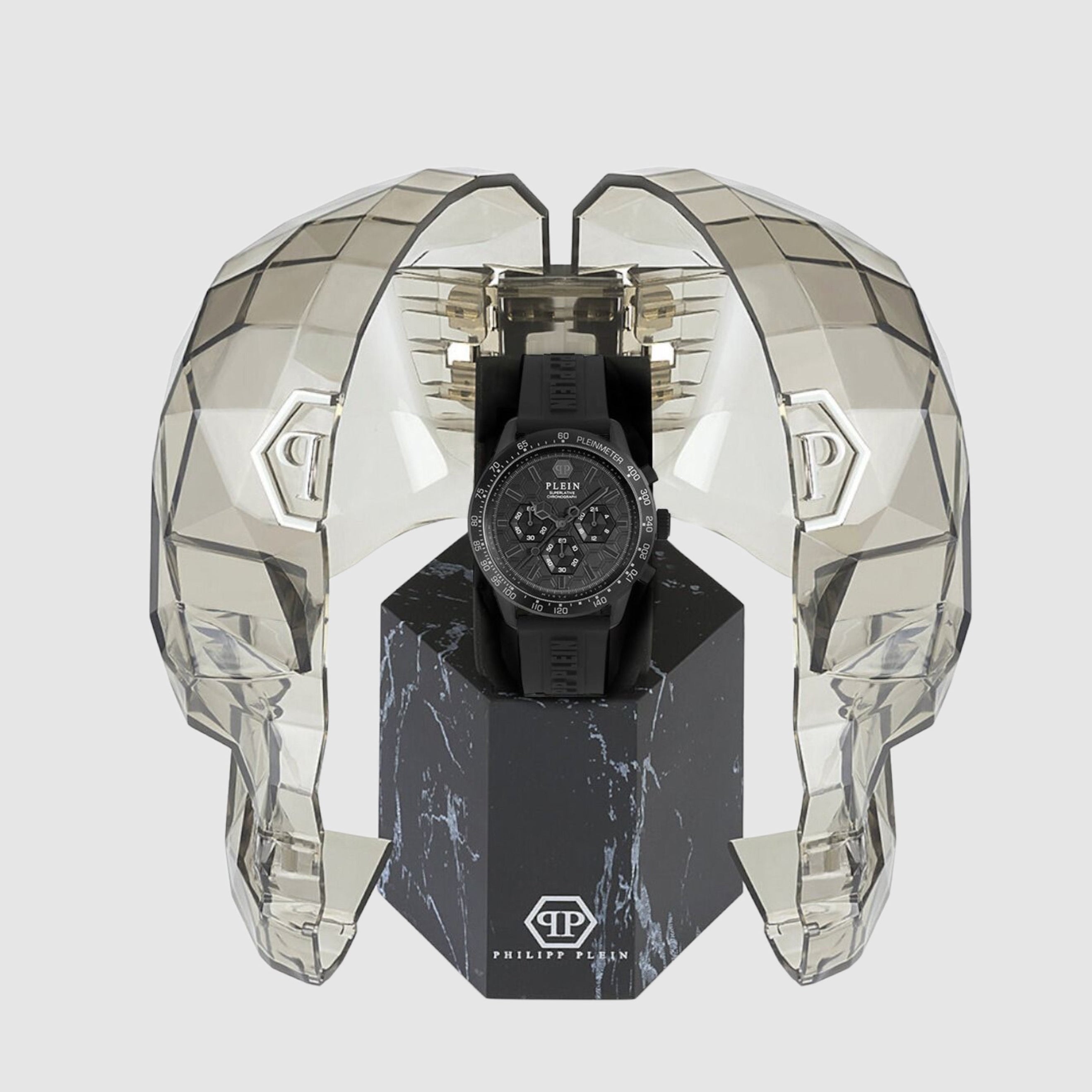 Men’s black watch Philipp Plein Мъжки черен часовник PWPYA0324 Front view