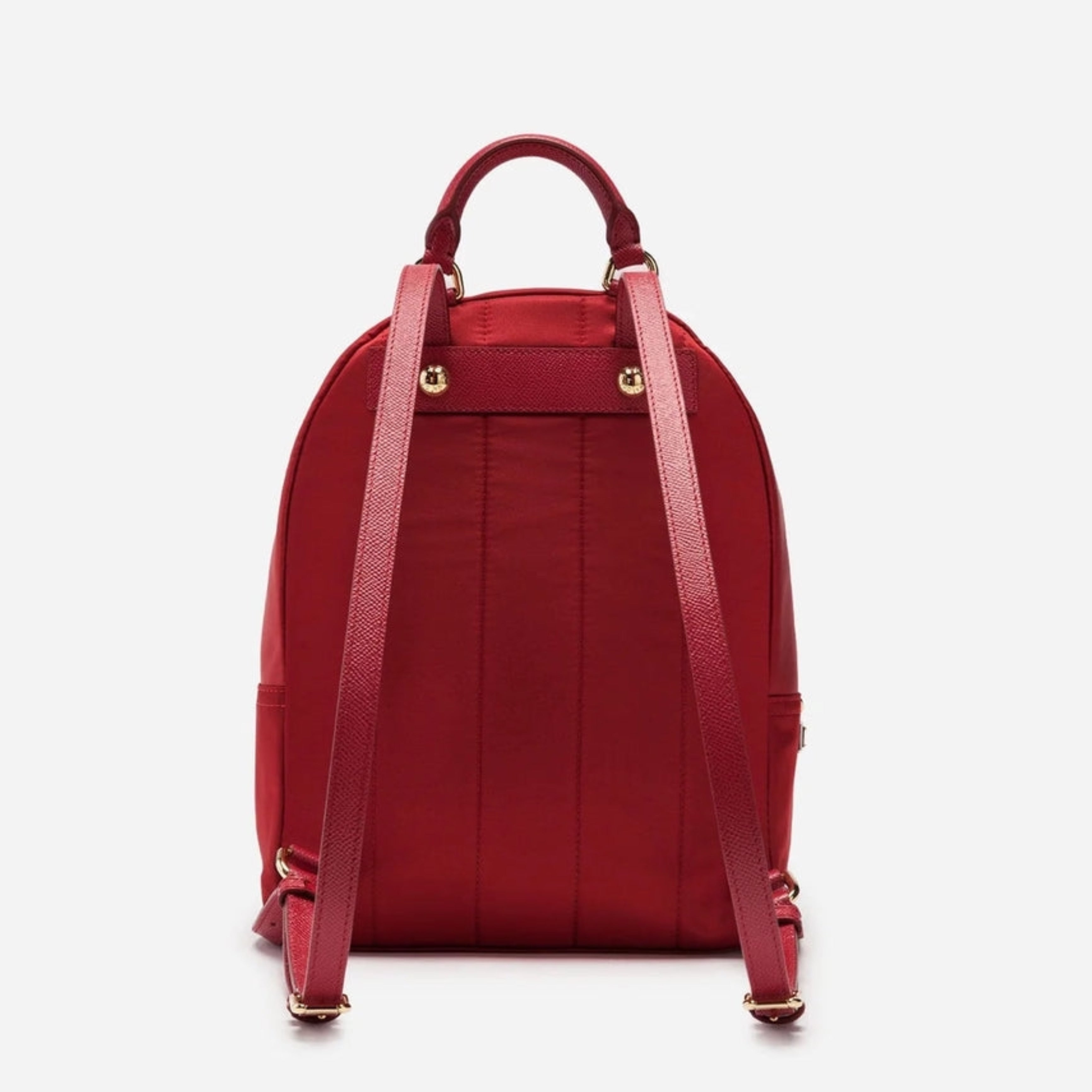 Dolce & Gabbana Embellished Red Backpack with Gold Detailing