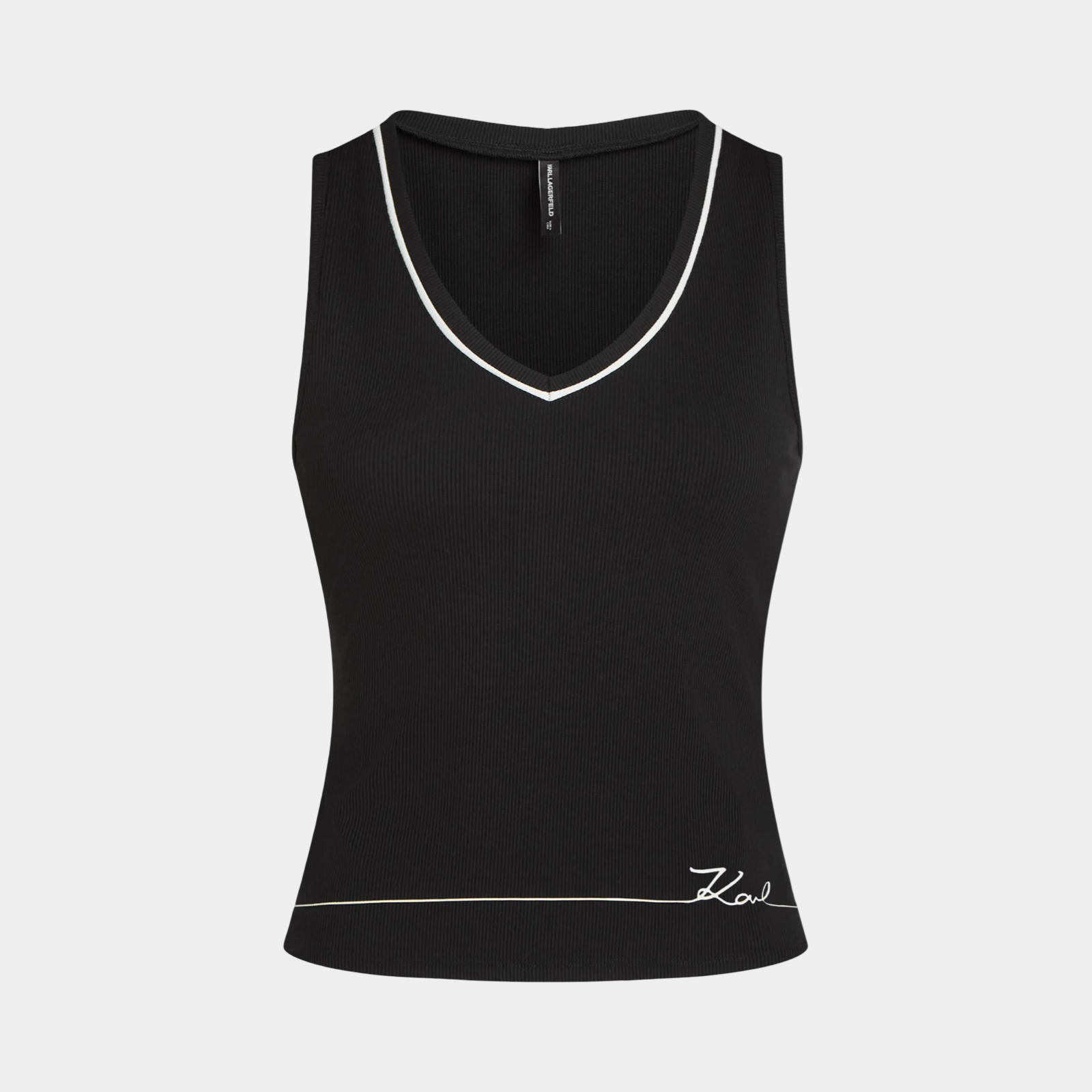 Дамски черен топ Karl Lagerfeld Jeans Women Tank Top B2W44008 999 Front View