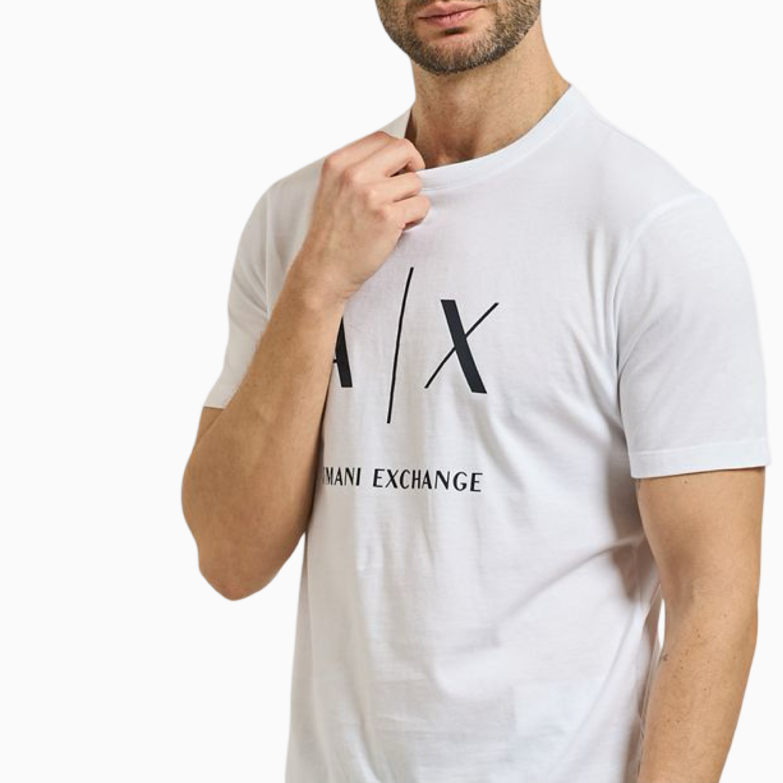 Мъжка бяла тениска Armani Exchange Men T-shirt XM002683 AF10356 U0002 Close-Up