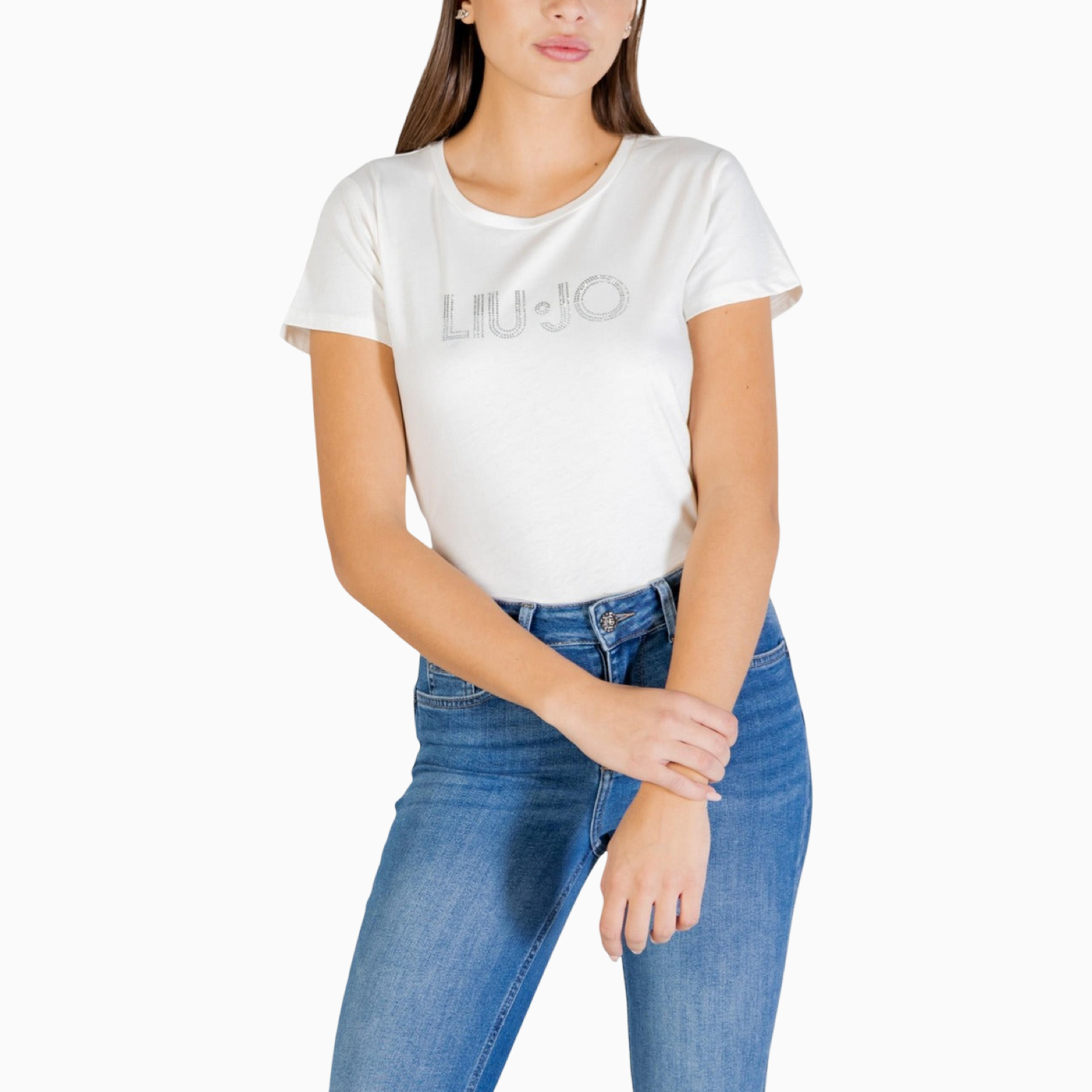 Дамска бяла тениска Liu Jo Women T-shirt TA6056 JS923 Front View