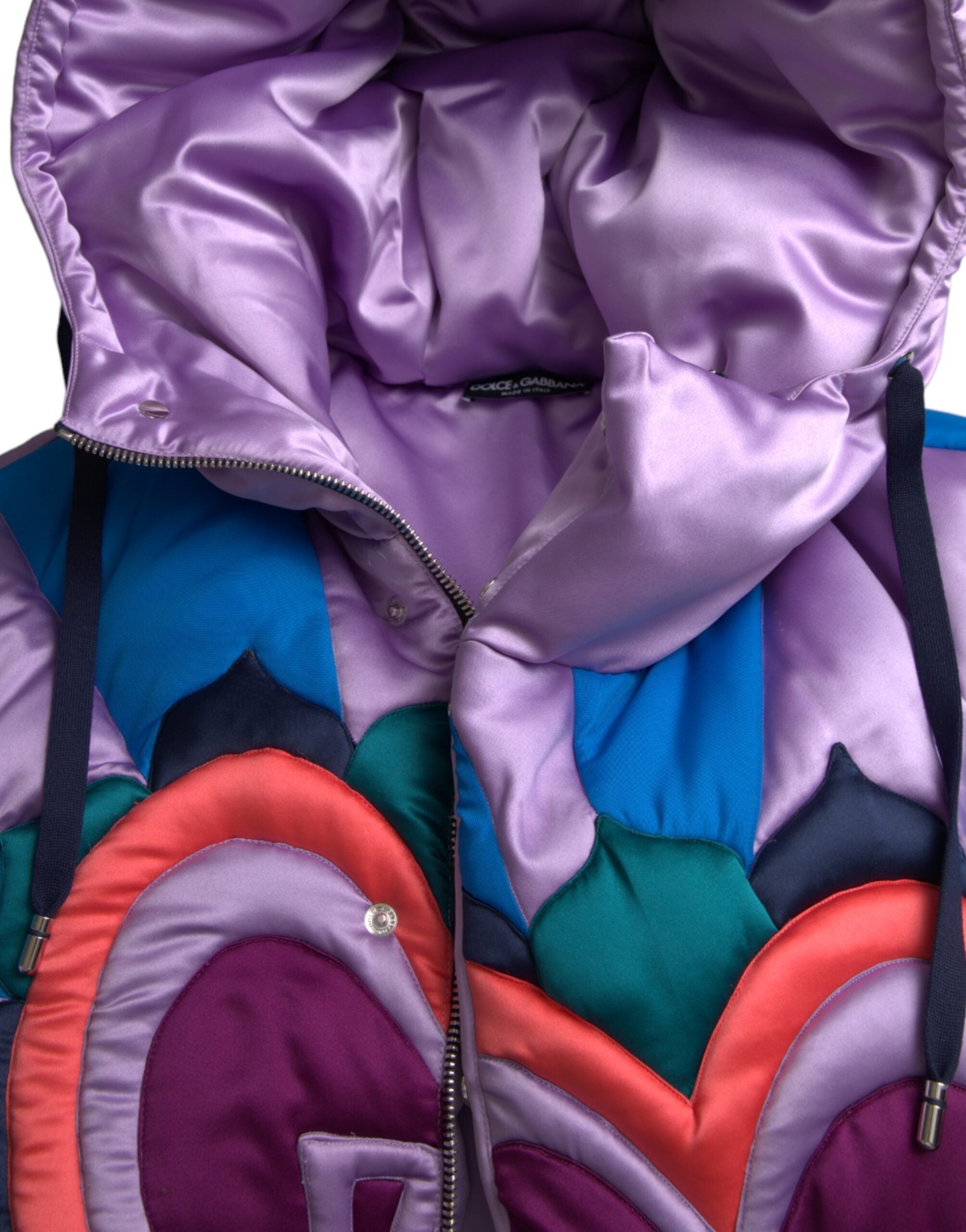 Мъжко луксозно пухено яке DOLCE & GABBANA Men’s Oversized Multicolor Heart DG Logo Puffer Jacket