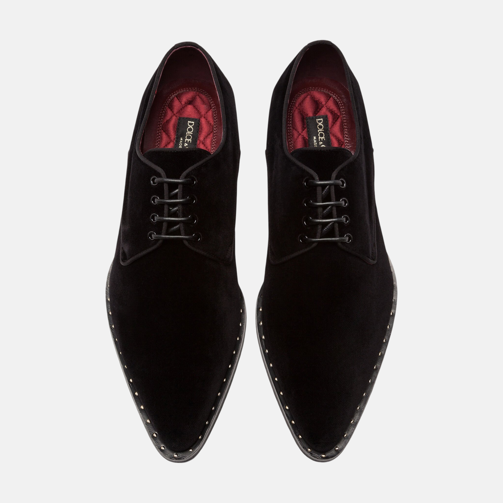 Мъжки официални обувки Dolce & Gabbana Black Velvet Derby Men Formal Shoes A10464 A6808