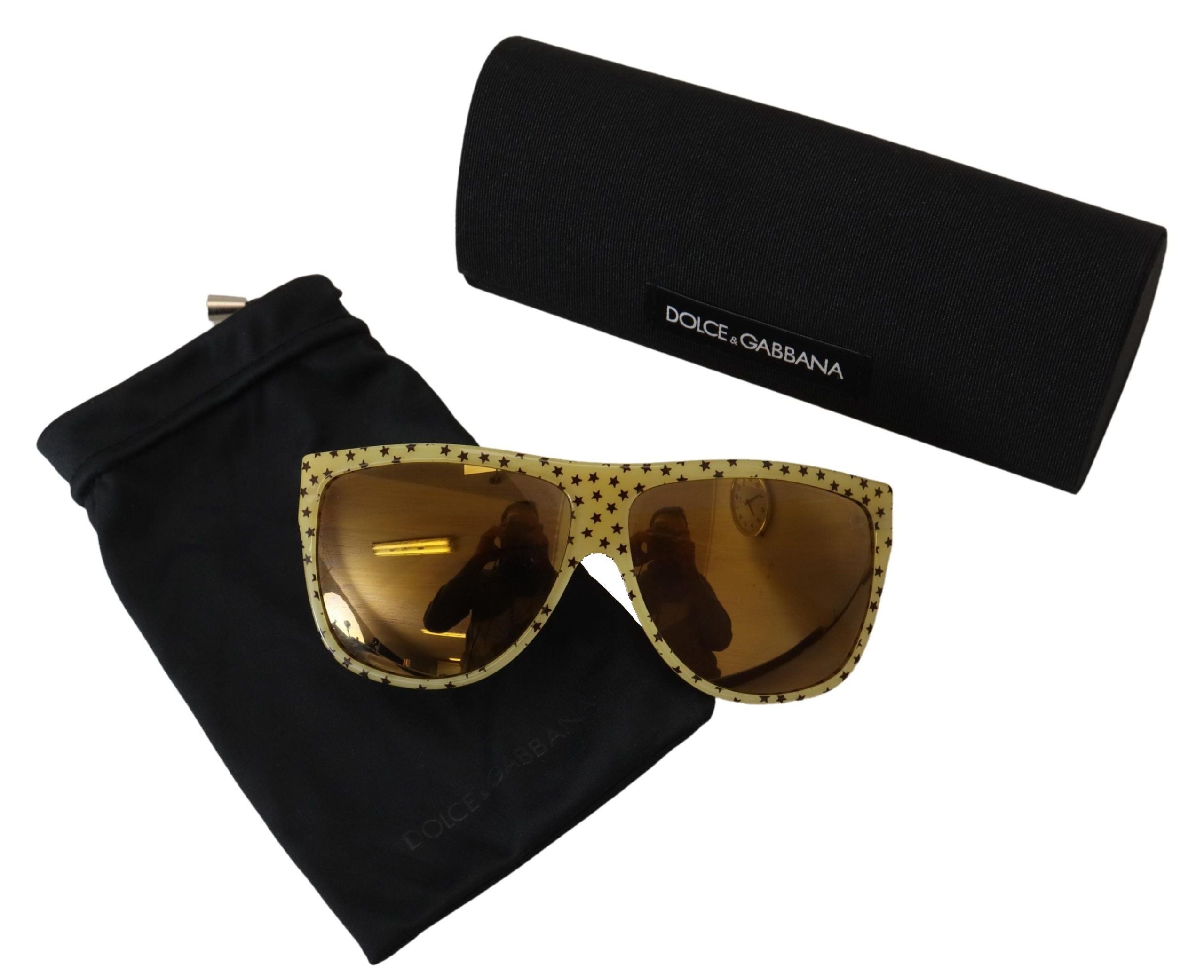 Dolce &amp; Gabbana Stellar Chic квадратни слънчеви очила в жълто