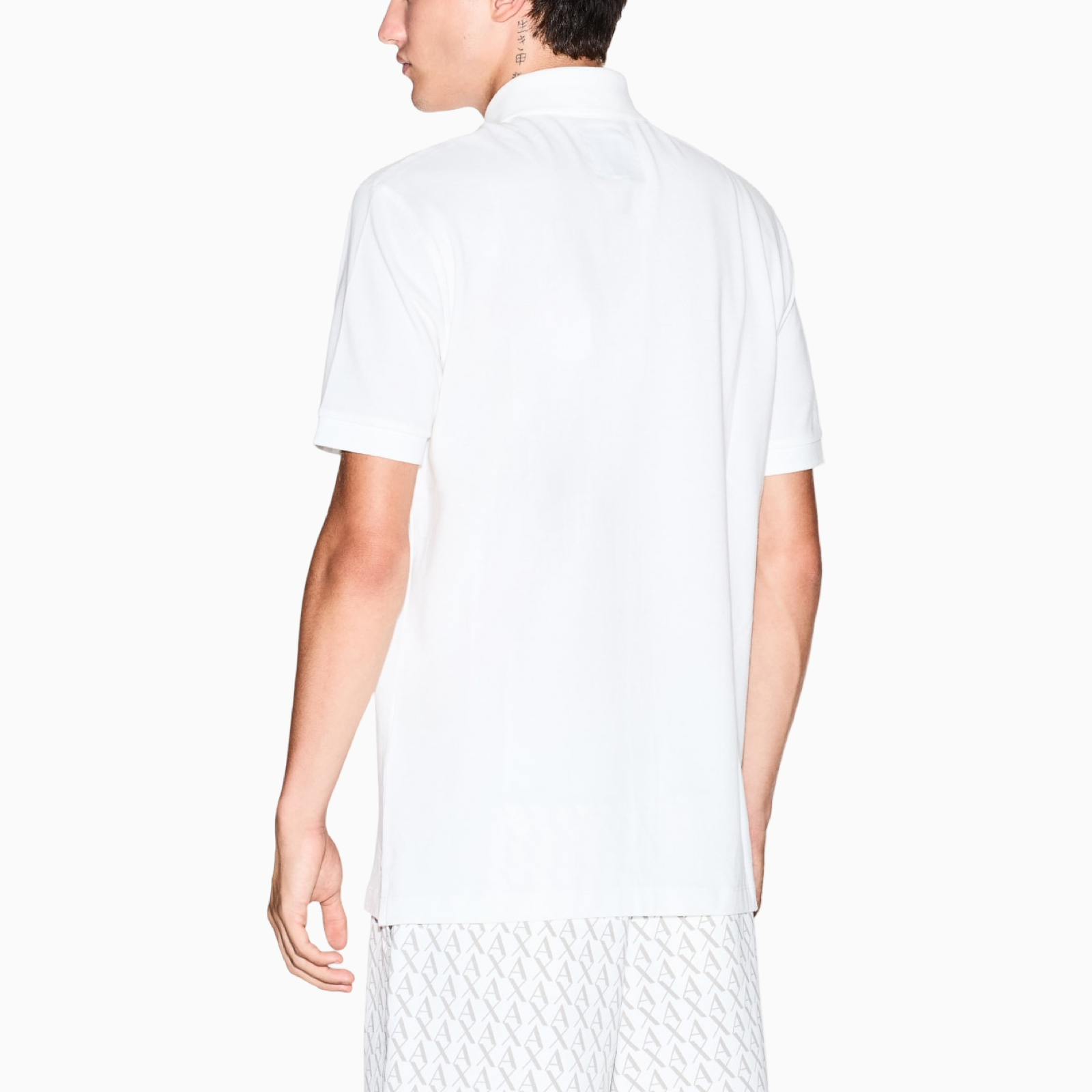 Мъжка бяла поло тениска Armani Exchange Men Polo XM000367 AF13022 U0002 Back View
