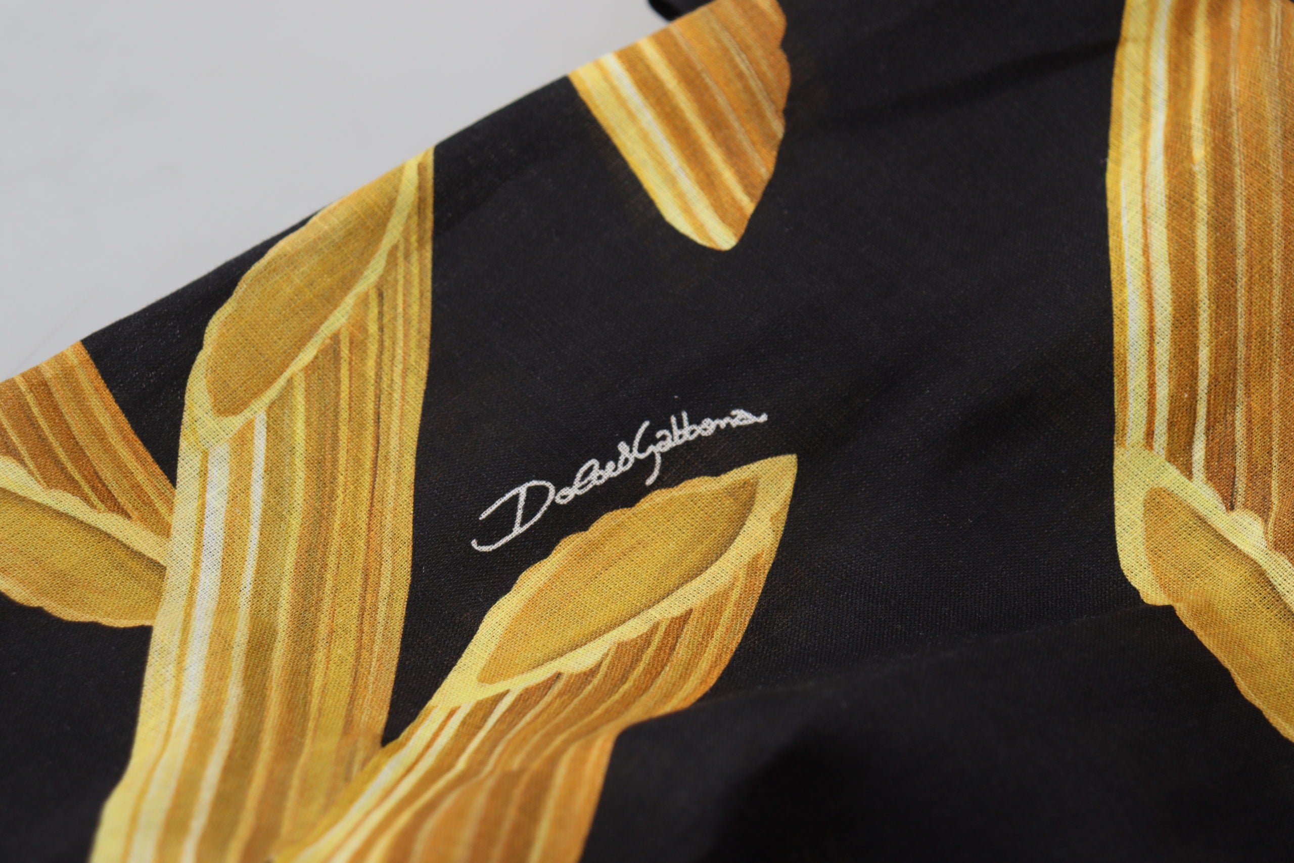 Черна ленена риза Dolce &amp; Gabbana с щампа Penne Rigate