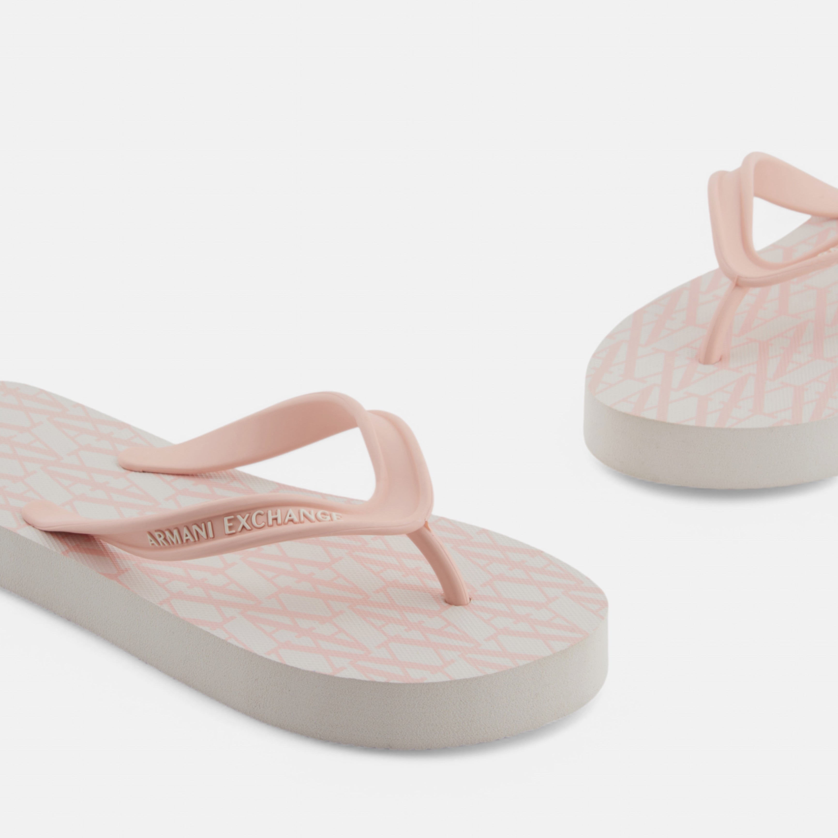 Дамски джапанки Armani Exchange Women’s flip flops Armani Exchange XDQ010 XV700 U609 Off white + Light Rose Front Cropped View
