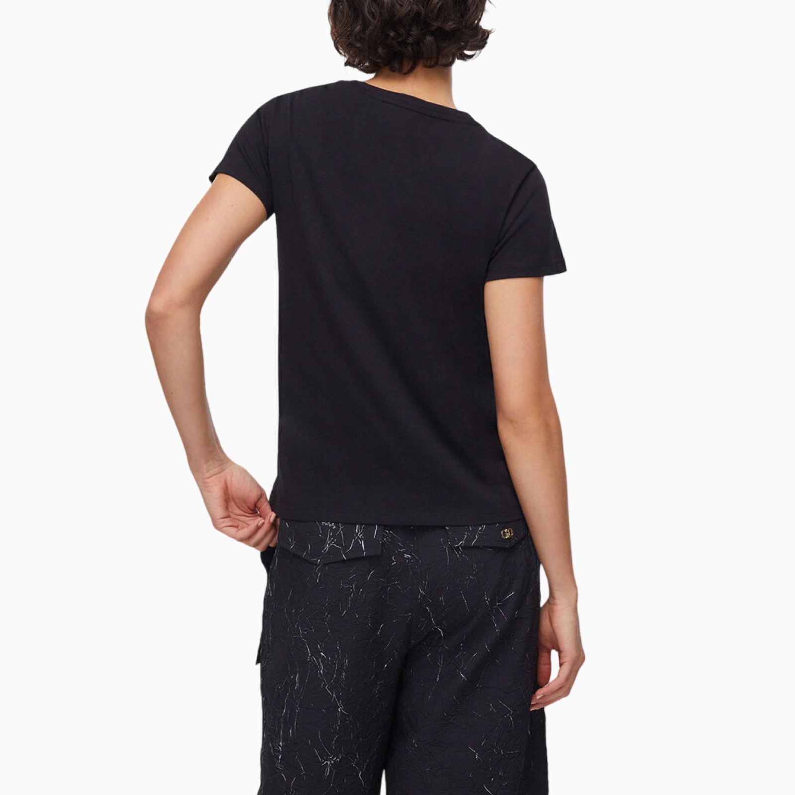 Дамска черна тениска Liu Jo Women T-shirt TA6056 JS923 W9415 Back View