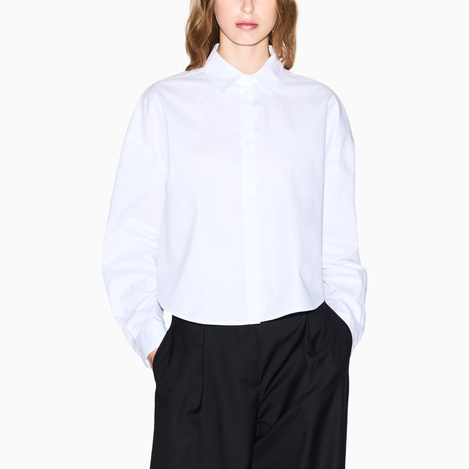 Дамска бяла риза Armani Exchange Women Shirt XW001180 AF12812 U0002 Front View