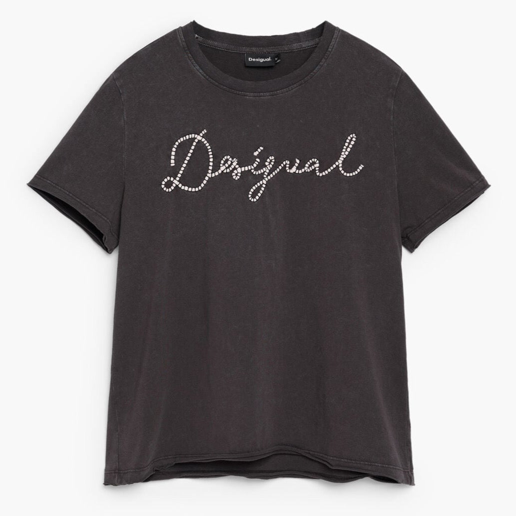 Дамска тениска Desigual women’s T-shirt 26WWTK39 2000 Top view 
