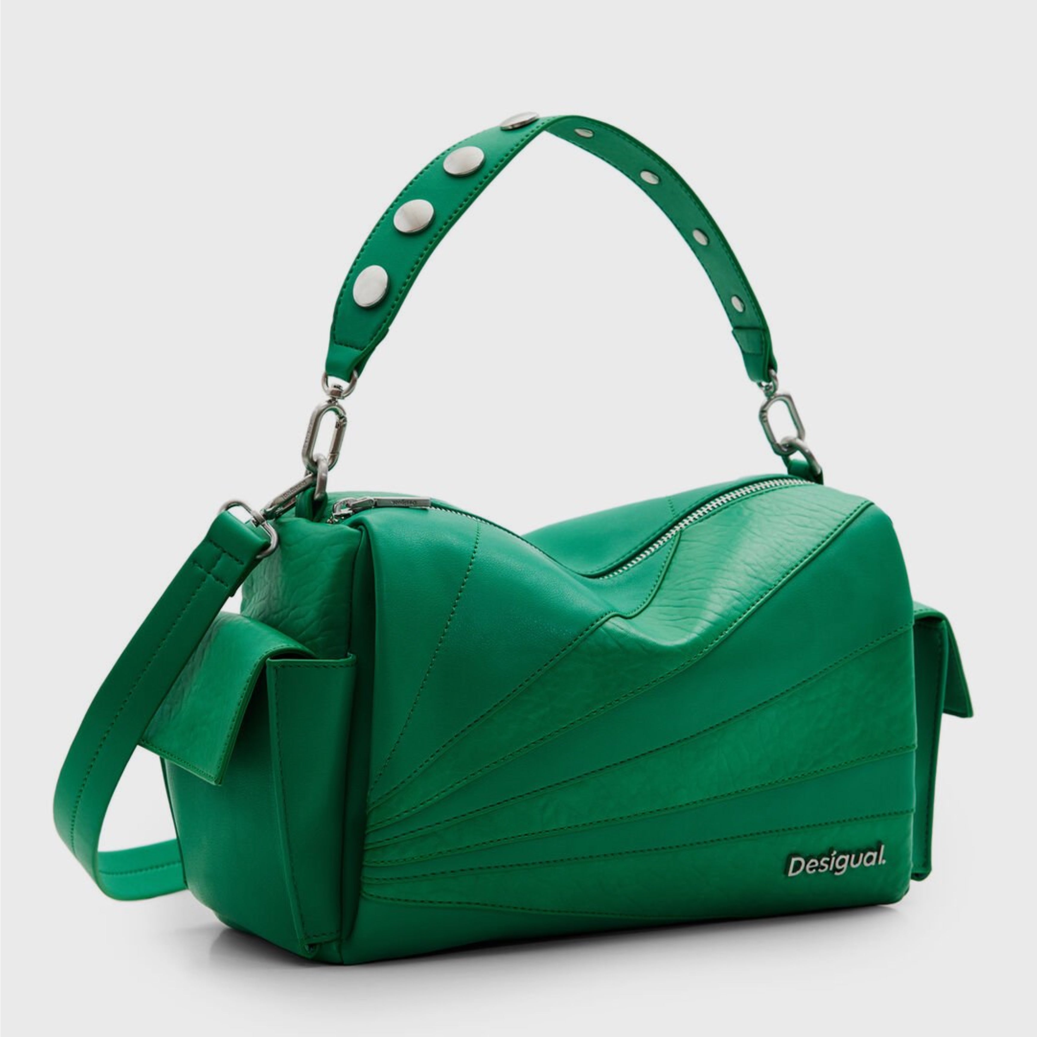 Дамска чанта в зелено Women’s M patchwork textures handbag Desigual 24SAXP75 4014U Green