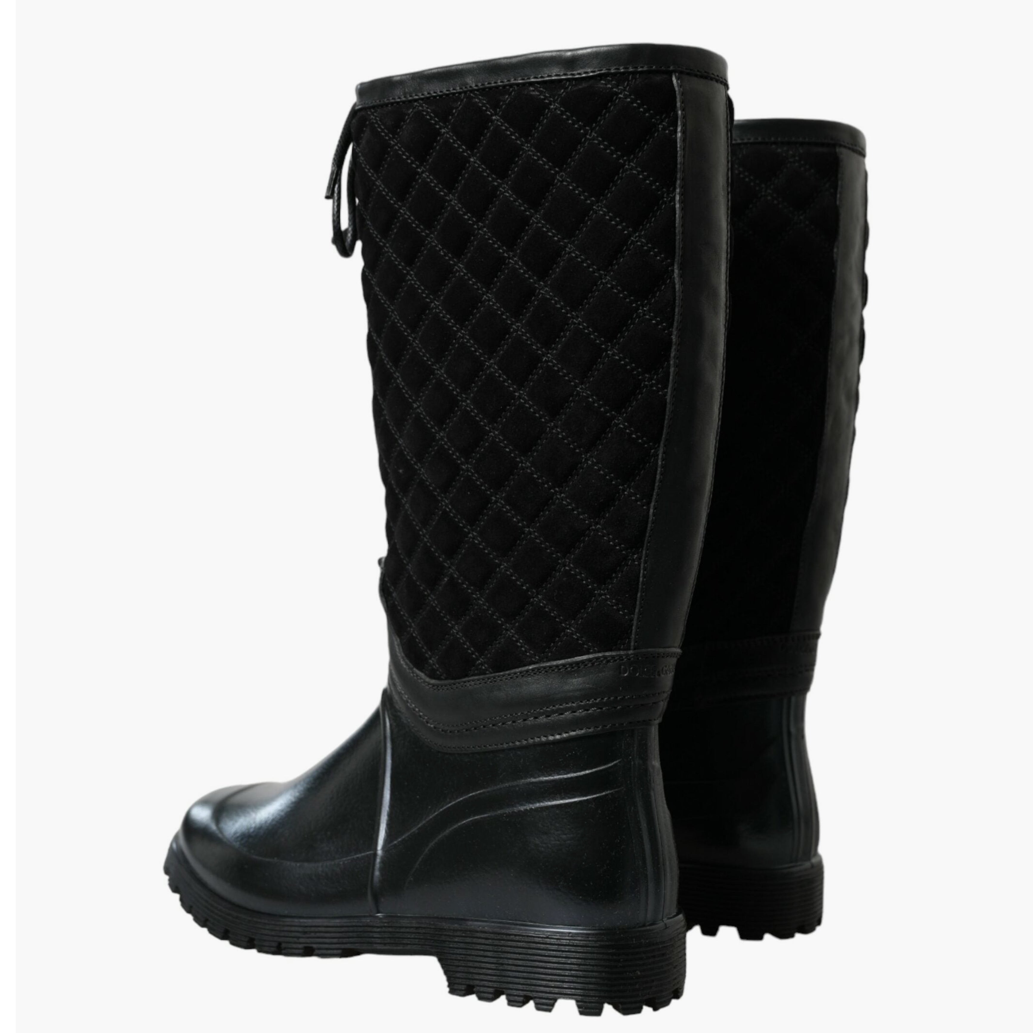 Мъжки луксозни ботуши за дъжд в черно с връзки DOLCE & GABBANA
Men’s Luxury Black Quilted Lace-up Rain Boots