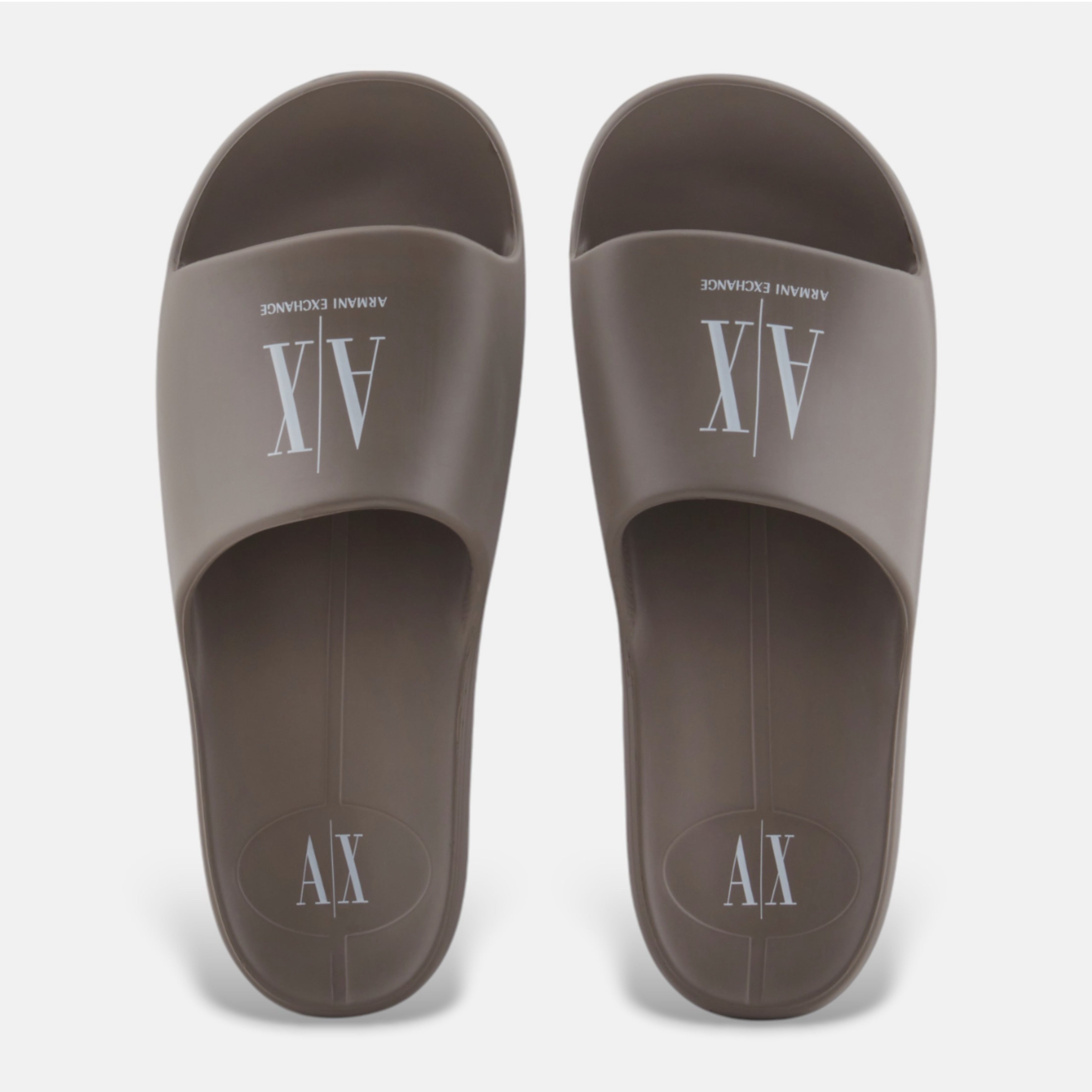 Мъжки чехли джапанки Armani Exchange Men’s slippers Armani Exchange XUP012 XV675 U670 Taupe + Off white Top  view