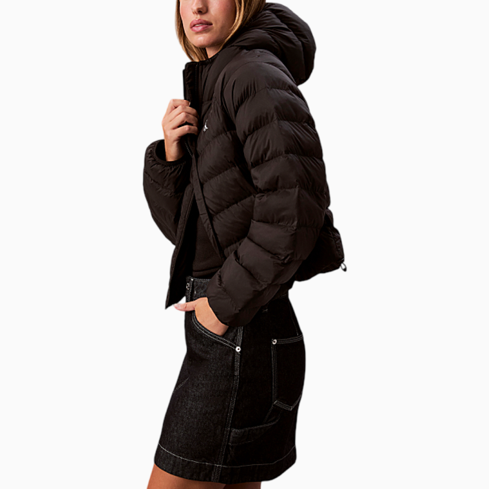 Дамско черно яке Calvin Klein Jeans Women Jacket LV047C510G Side View