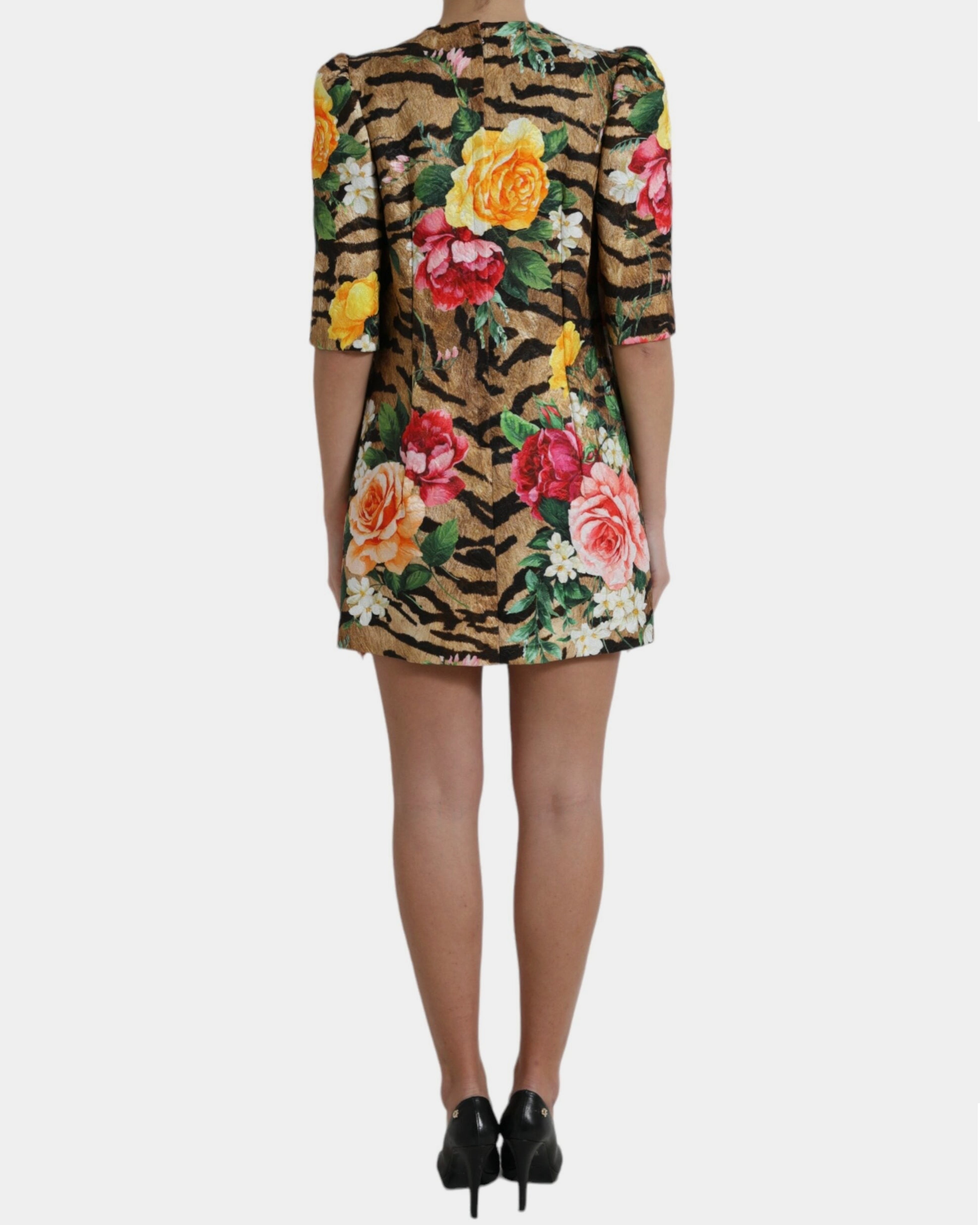 Мини рокля с щампа с животни и цветя Dolce &amp; Gabbana