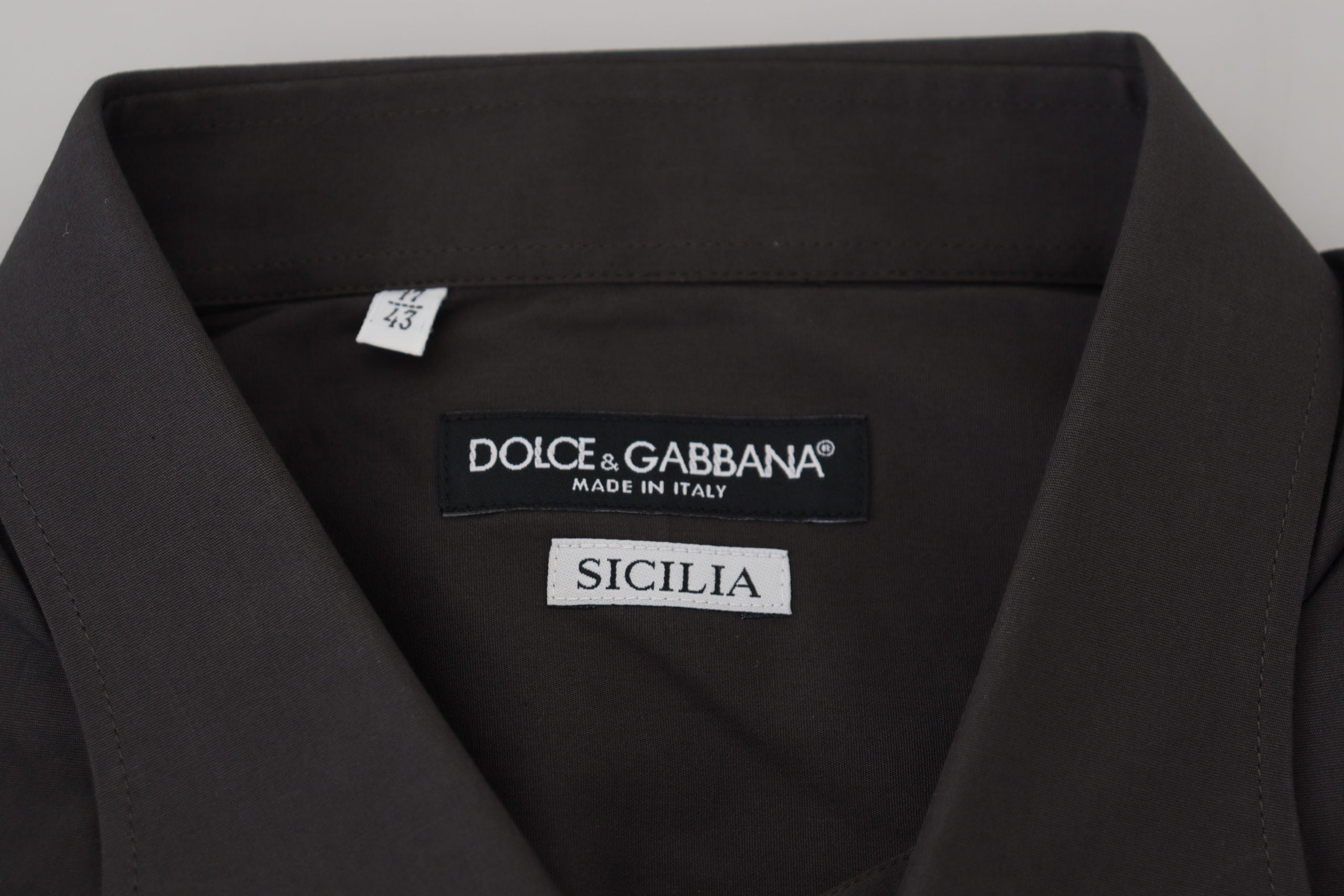 Dolce &amp; Gabbana Елегантна сива прилепнала риза Sicilia