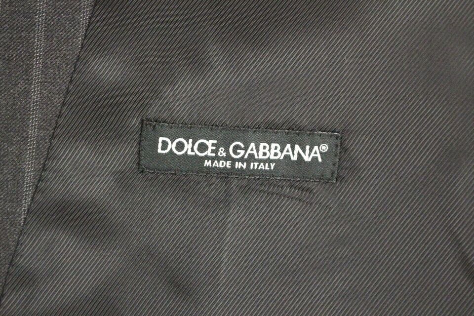 Елегантна вълнена жилетка на сиви райета Dolce &amp; Gabbana