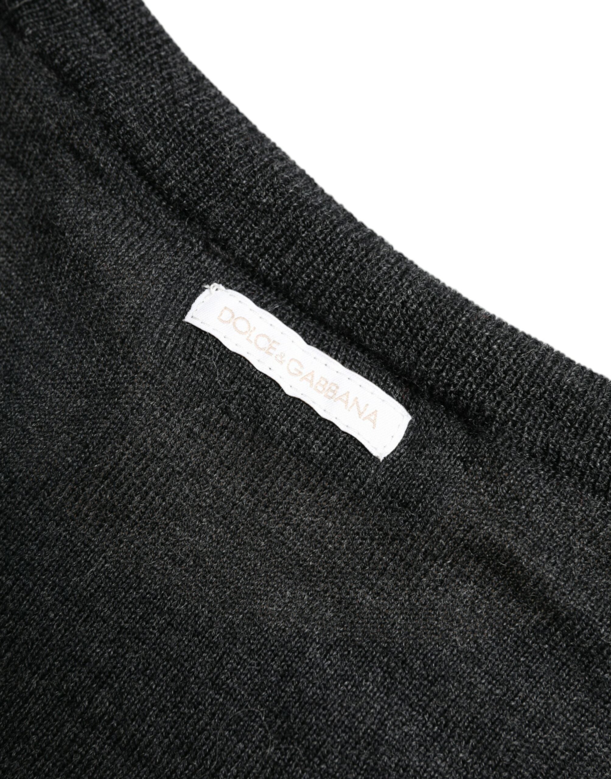 Елегантен сив вълнен пуловер Dolce &amp; Gabbana