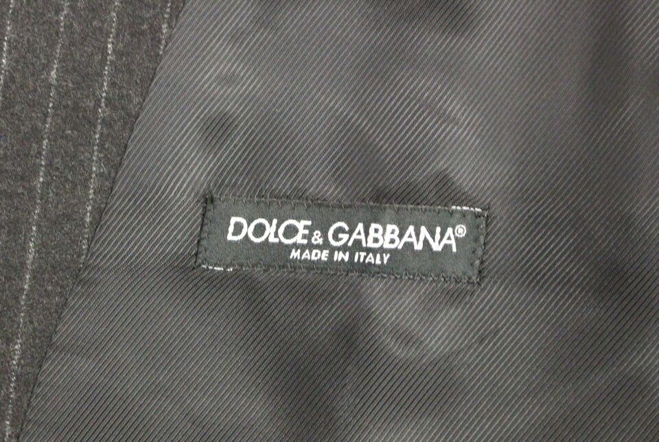 Елегантна вълнена жилетка на сиви райета Dolce &amp; Gabbana