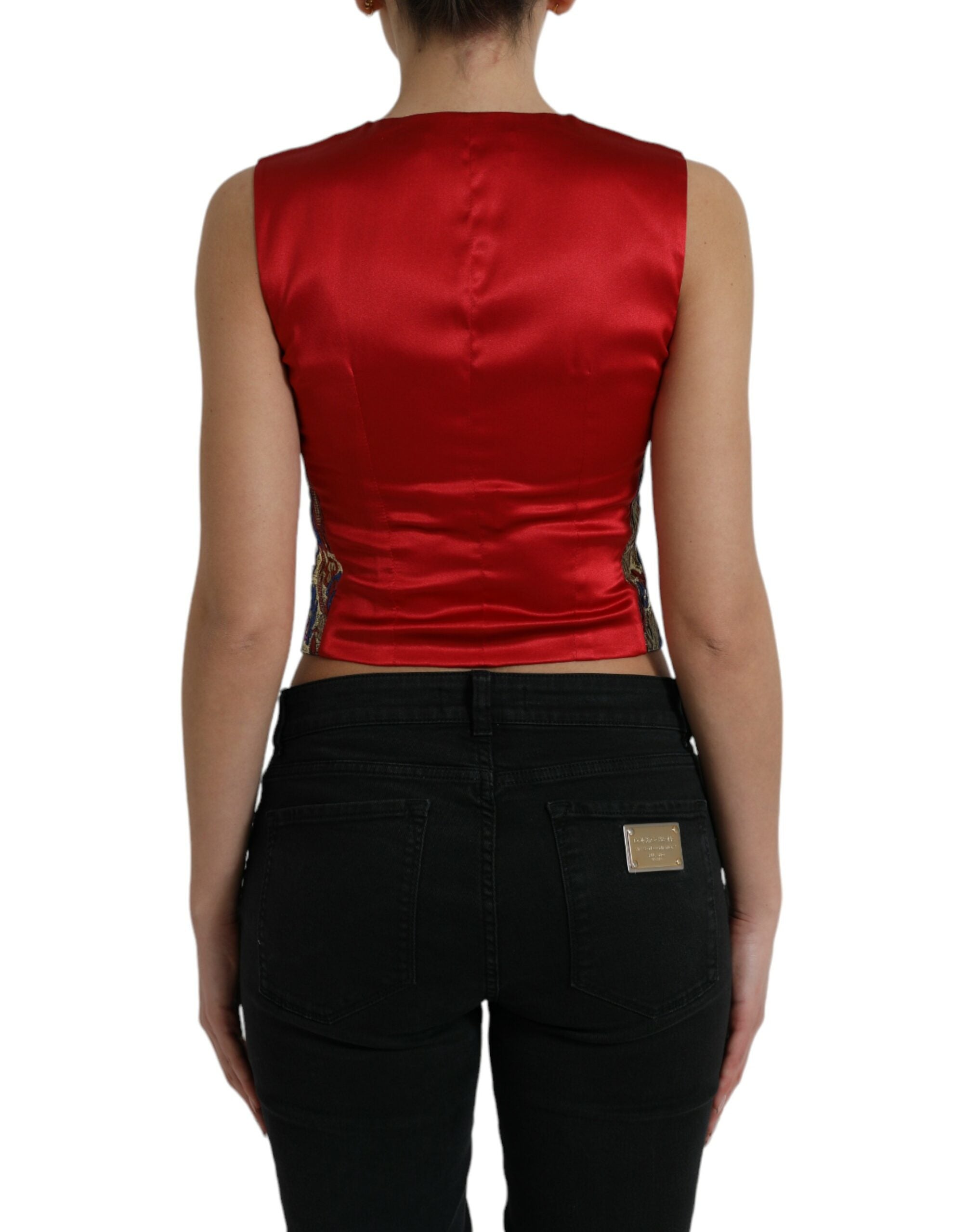 Жакардова жилетка с многоцветен флорален принт Dolce &amp; Gabbana