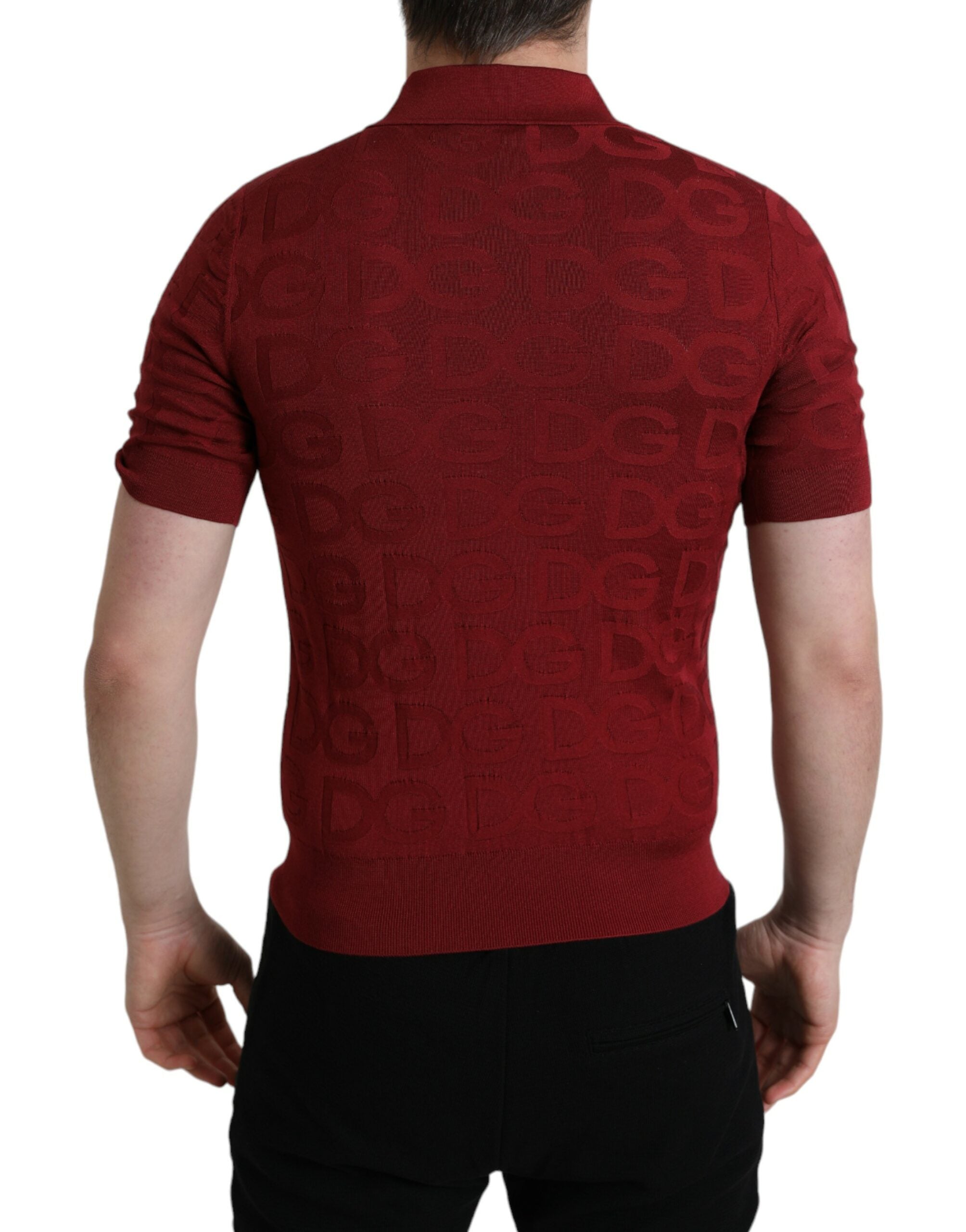 Dolce &amp; Gabbana Silk Maroon Polo T-Shirt - Елегантността се среща с комфорта