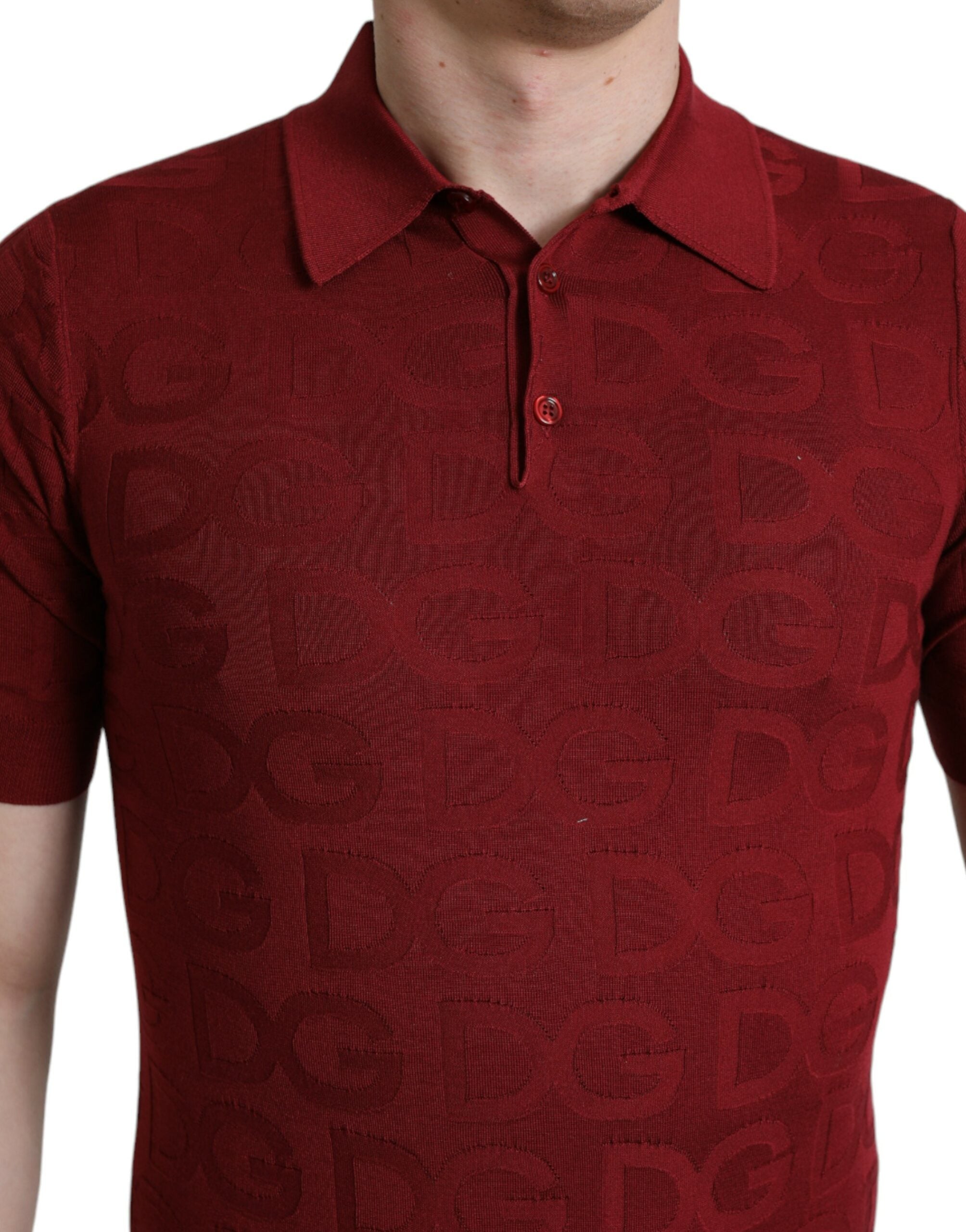 Dolce &amp; Gabbana Silk Maroon Polo T-Shirt - Елегантността се среща с комфорта