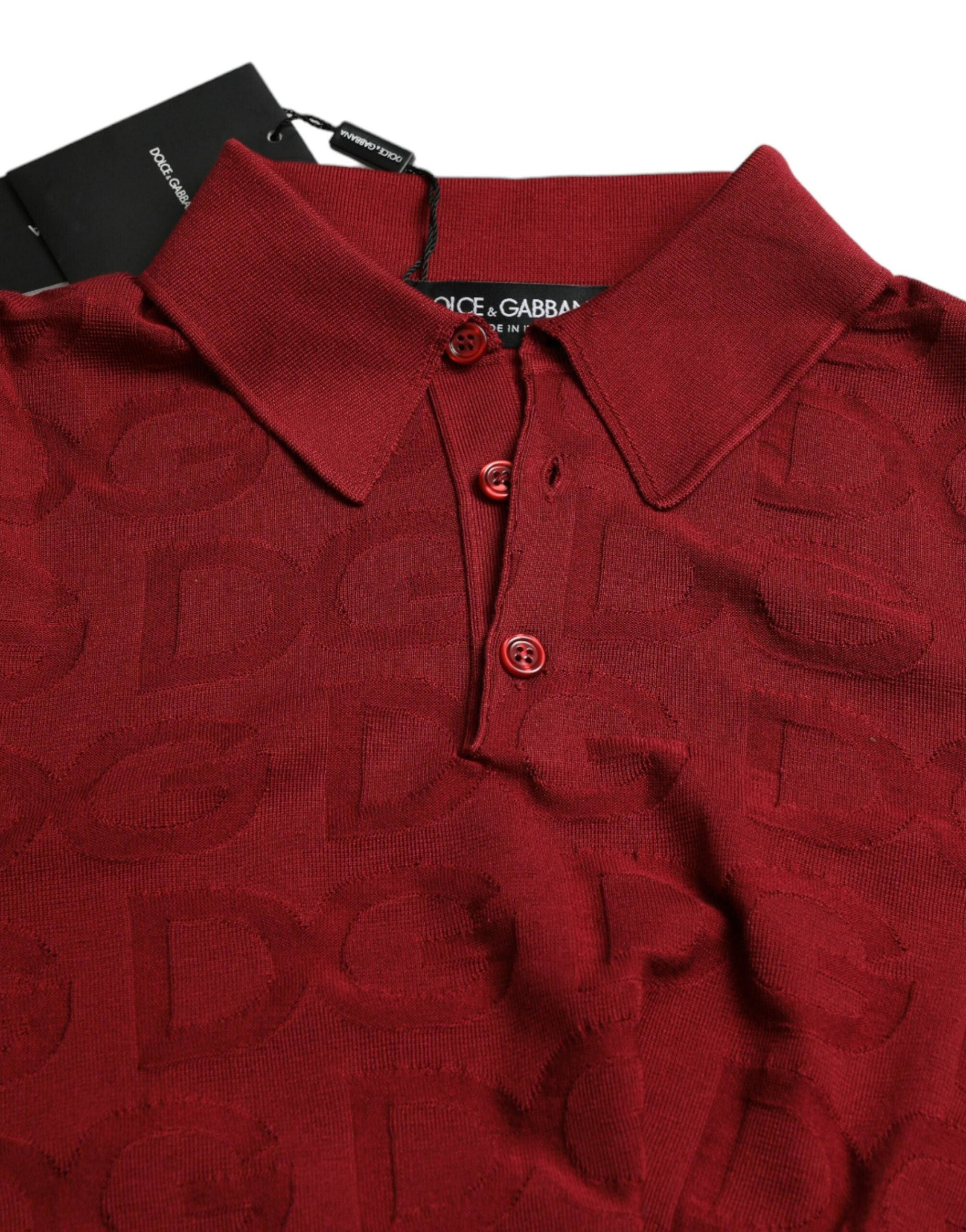 Dolce &amp; Gabbana Silk Maroon Polo T-Shirt - Елегантността се среща с комфорта