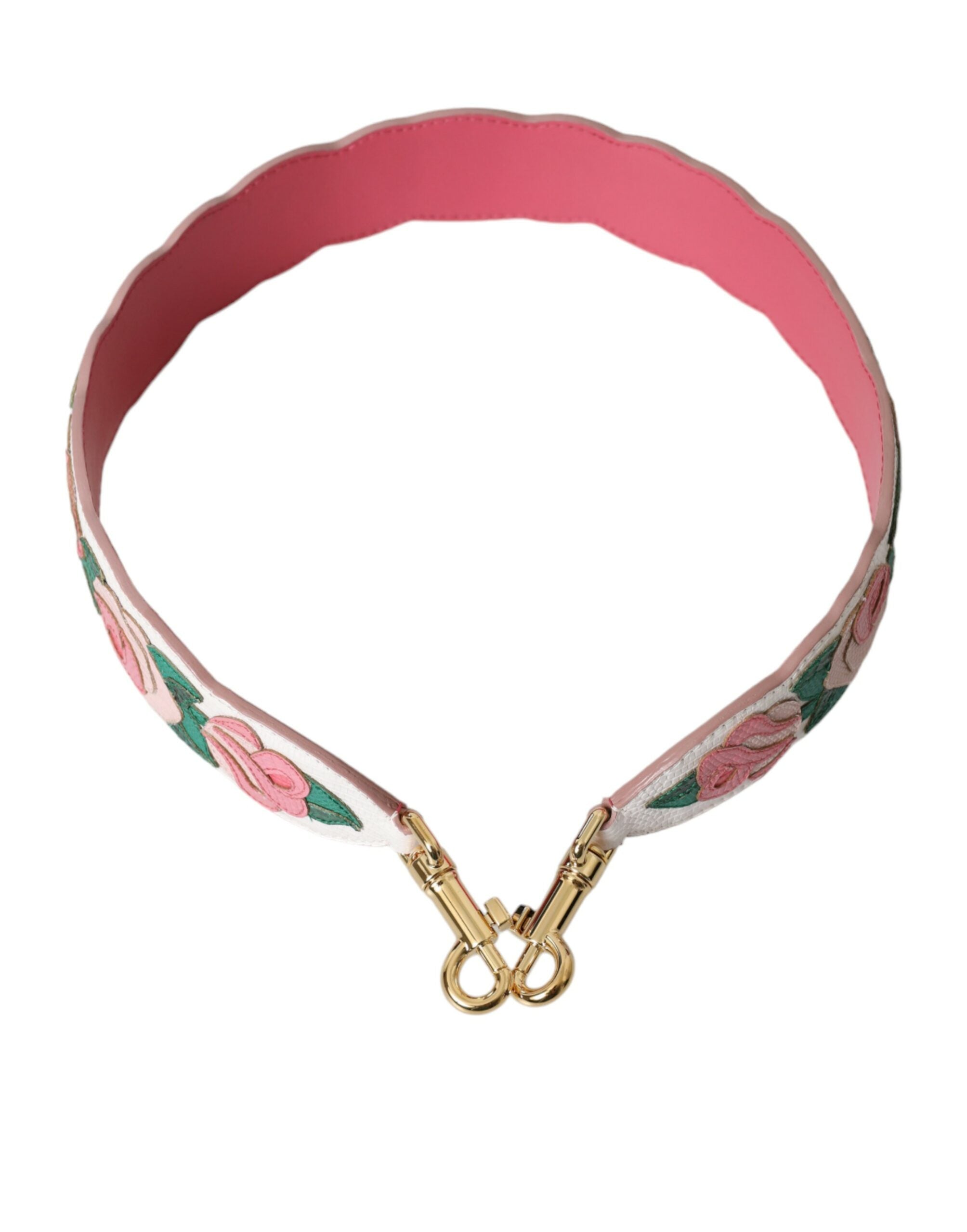 Dolce &amp; Gabbana Бял кожен аксесоар с цветя презрамка за рамо