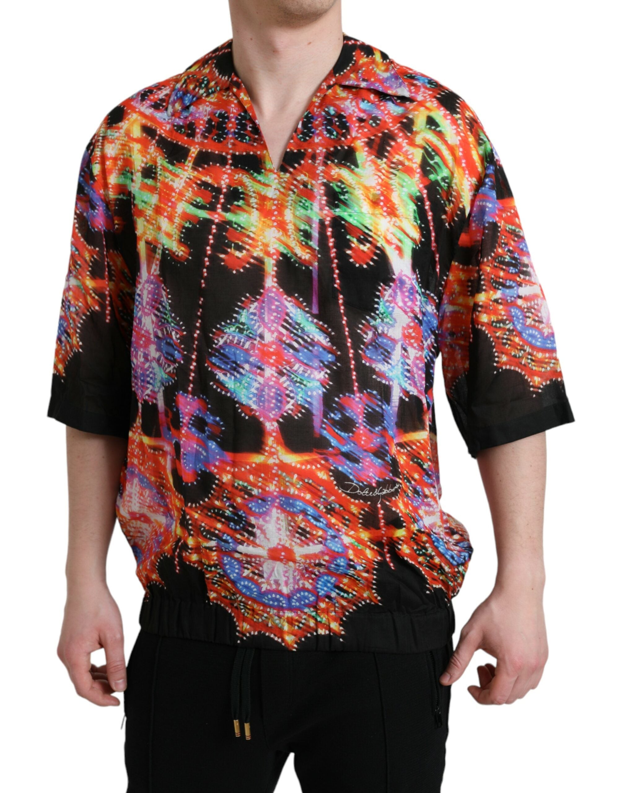Памучна тениска Dolce &amp; Gabbana Multicolor Luminarie Print