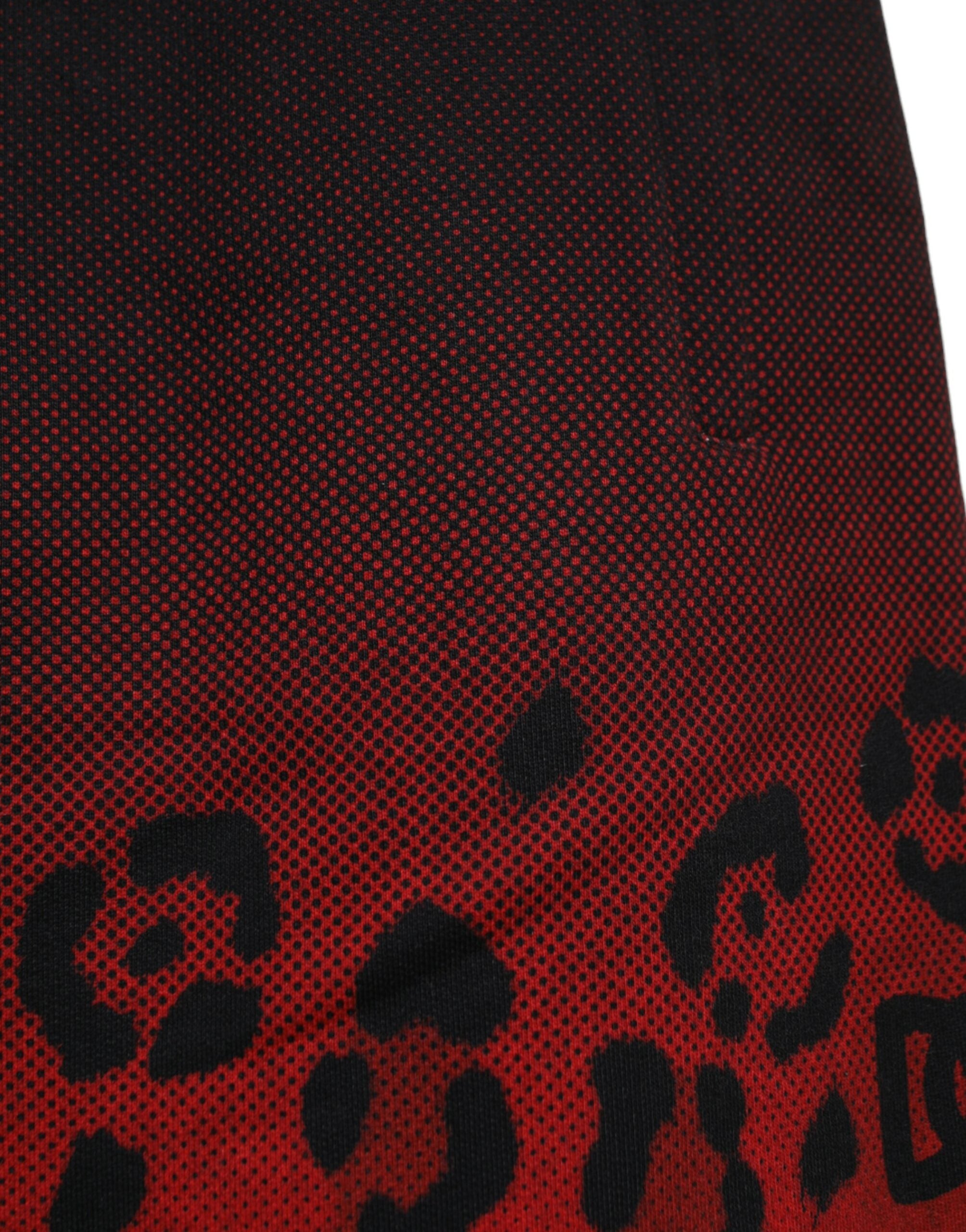 Памучни къси панталони Dolce &amp; Gabbana с червен леопардов принт