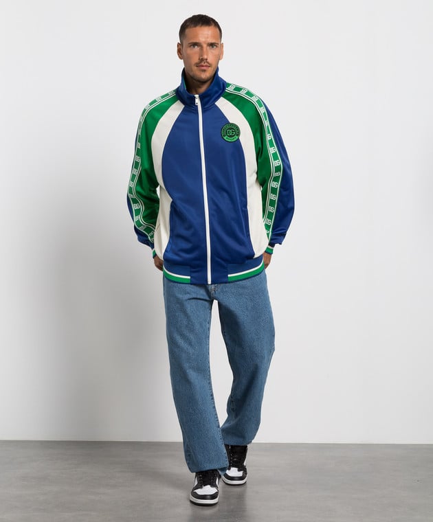 Мъжки луксозен суичър DOLCE & GABBANA Men’s Luxury Blue Green Polyester Sweatshirt